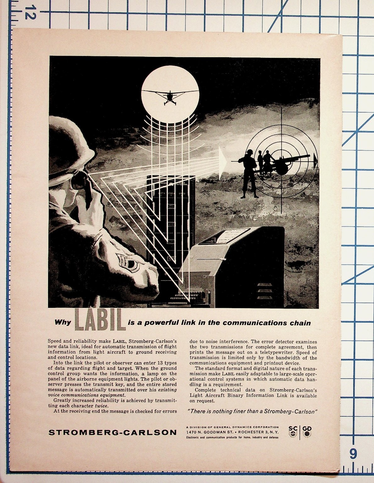 Vintage Stromberg-Carlson LABIL Military Aviation Communication Magazine Ad Vintage Stromberg-Carlson LABIL Military Aviation Communication Magazine Ad