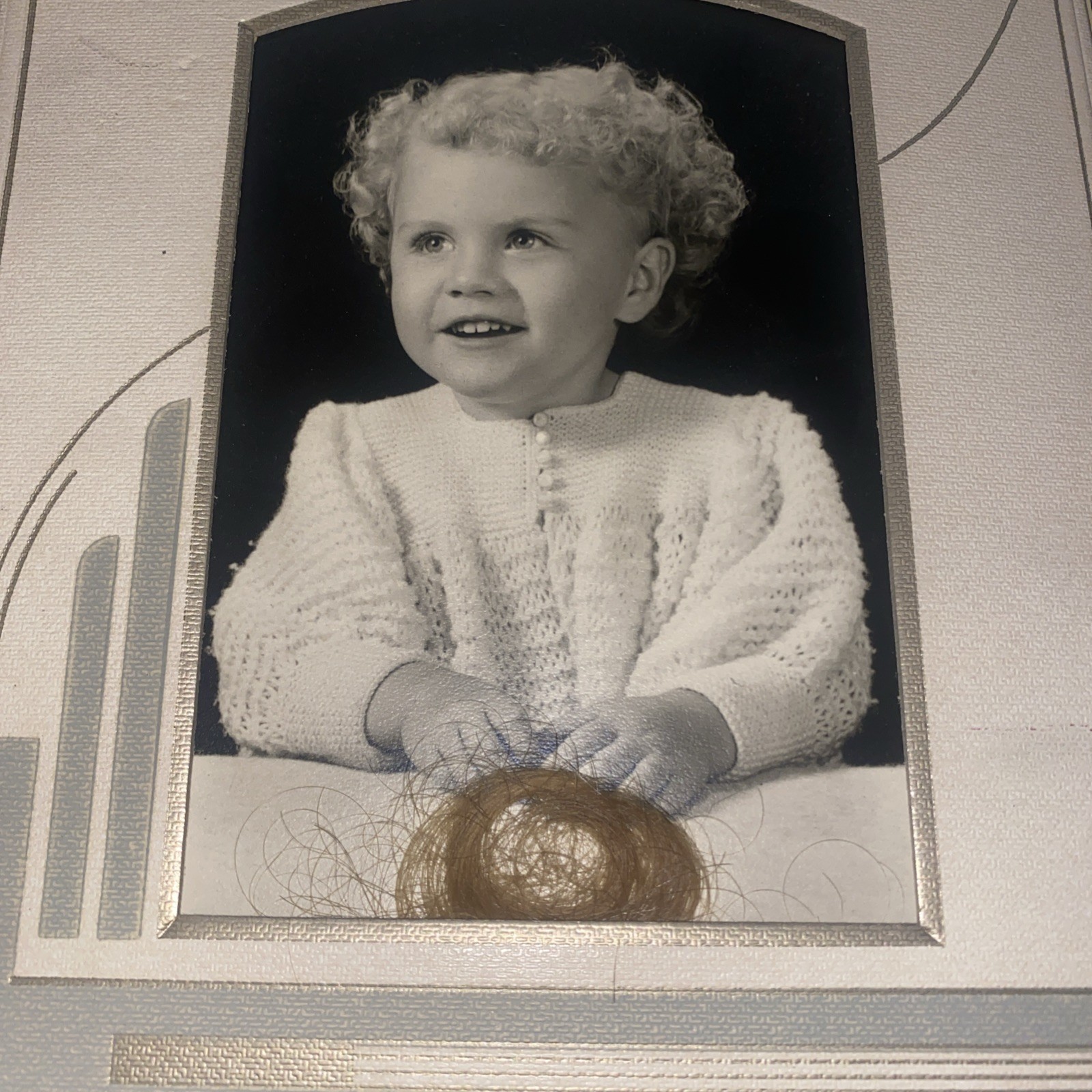 Antique 1940's Portrait Photo Lot Blond Girl Hair Locket Female Male Michigan