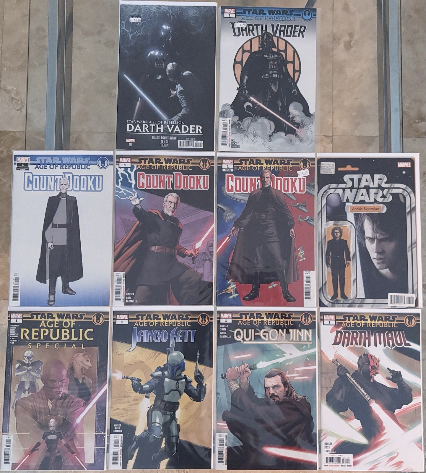 Star Wars Marvel 2019 Comic Book Age Of Republic/Rebllion 10 Book Bundle