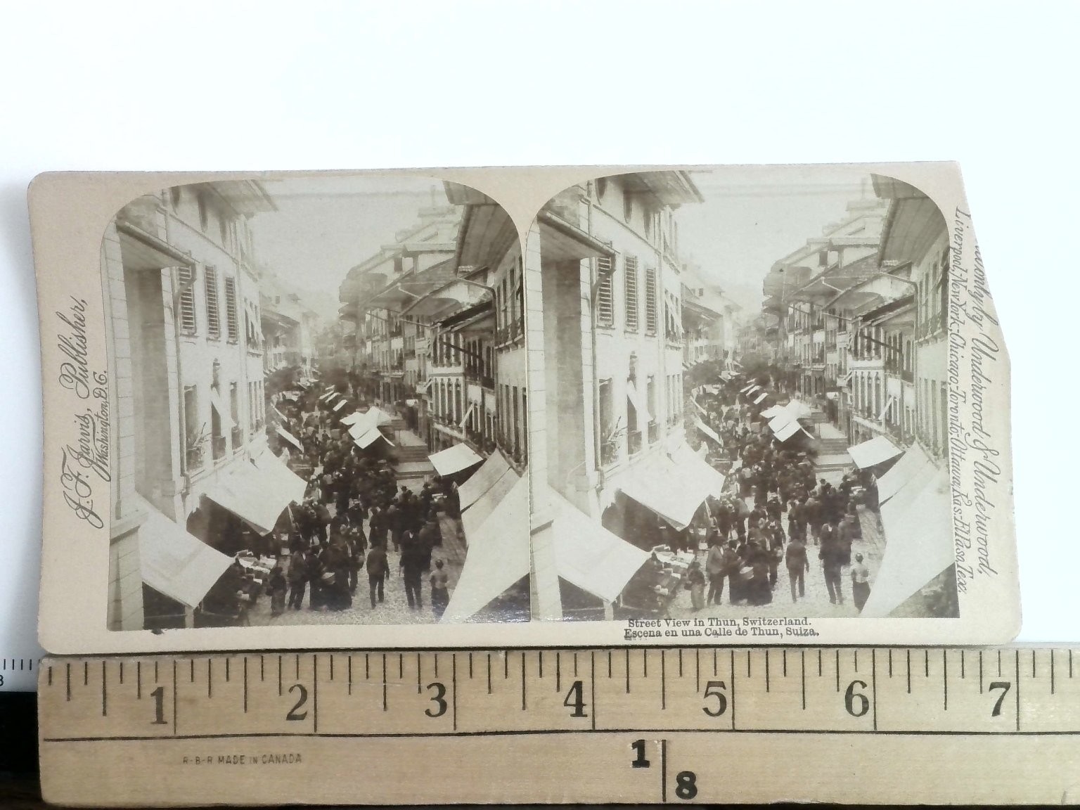 Thun Switzerland Street Scene Stereoview Underwood & Underwood Early 1900s Thun Switzerland Street Scene Stereoview Underwood & Underwood Early 1900s