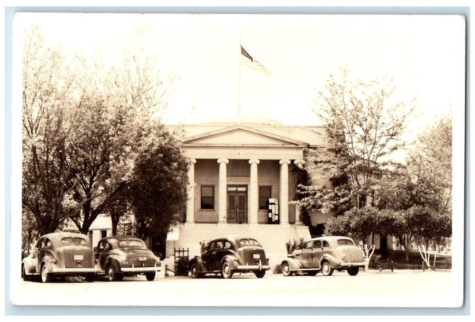 1941 Court House Cars Front Street View Fernley Nevada NV RPPC Photo Postcard