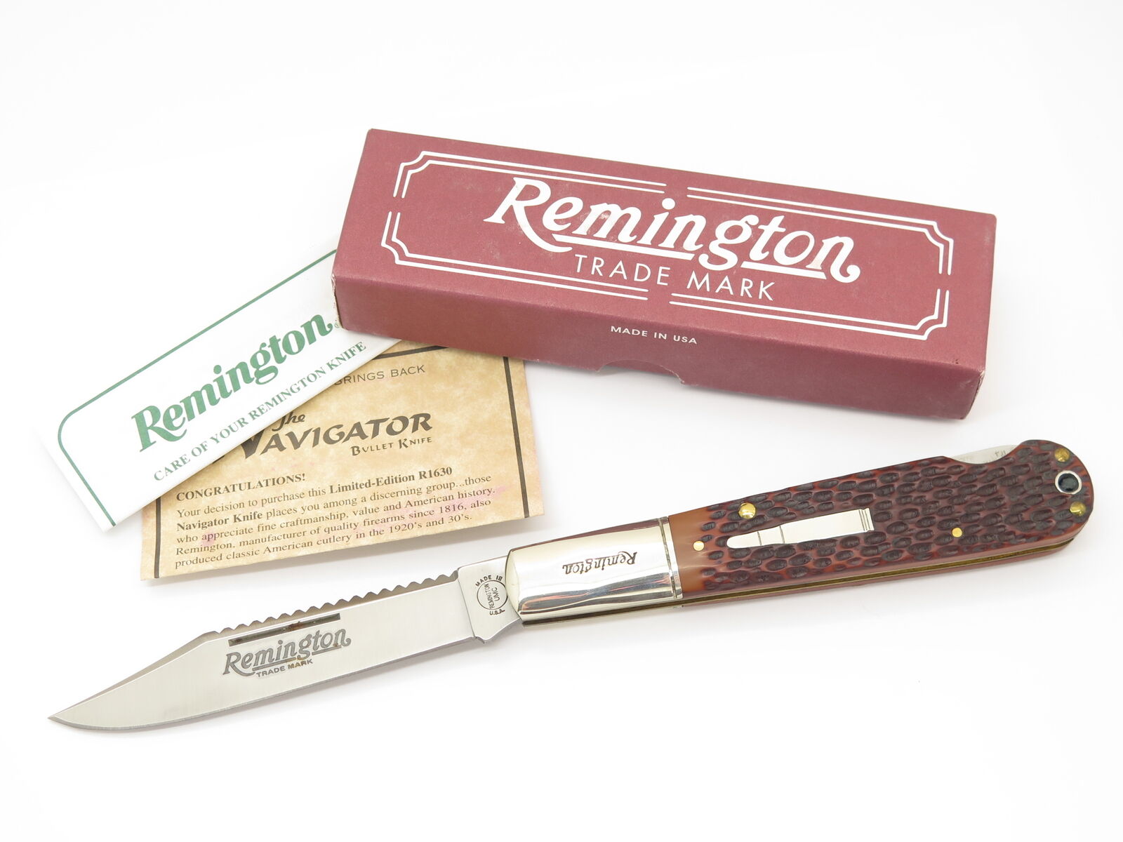 2000 Remington R1630 Navigator USA Bullet Delrin Folding Lockback Pocket Knife