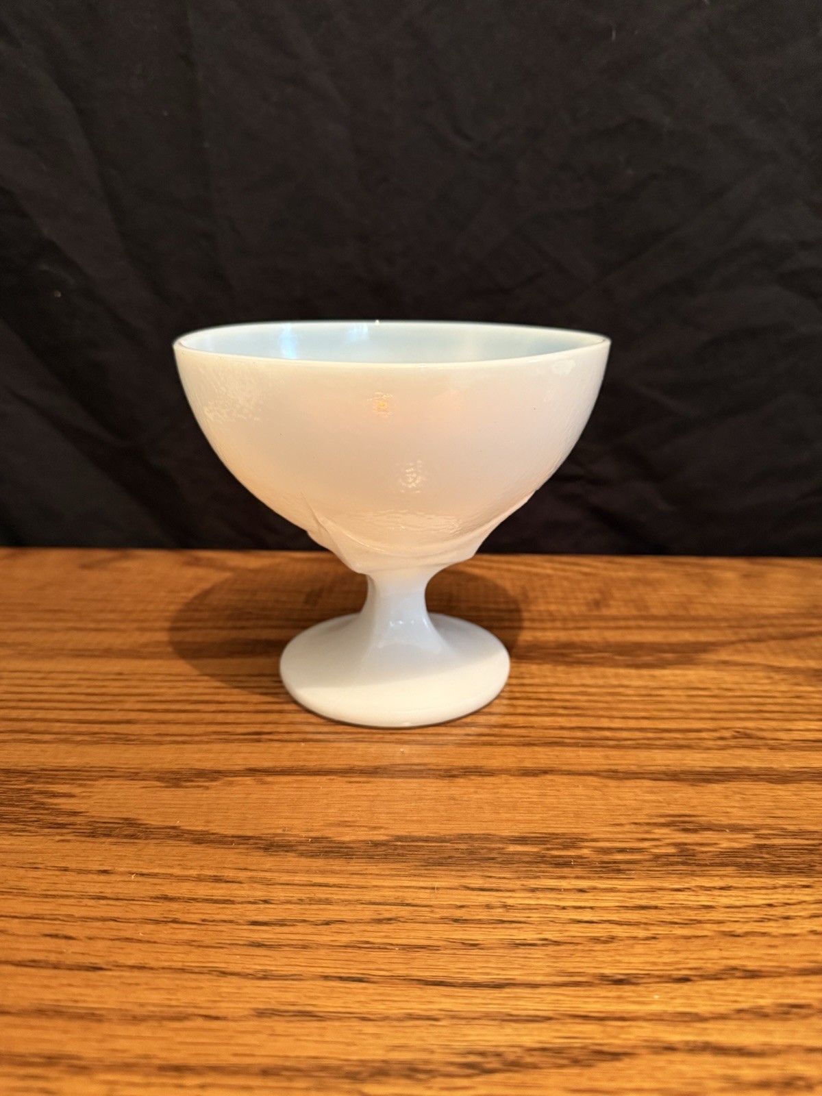 Vintage Old White Milk Glass Planter Vase With Pedestal 788