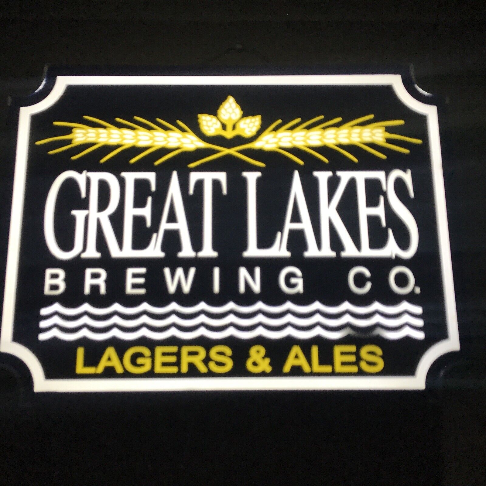 Great Lakes Brewing Co Lagers & Ales LED Light Wave Beer Sign Man Cave Essential