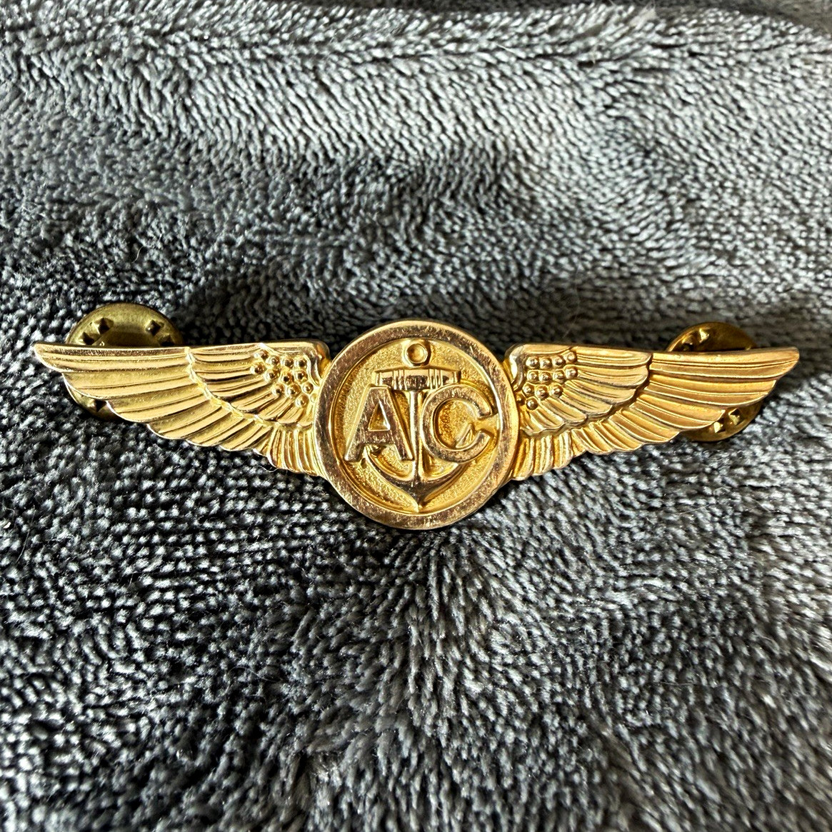 US Navy Naval Aircrew AC Wings Badge 1/20 10K Gold Filled Clutch Back