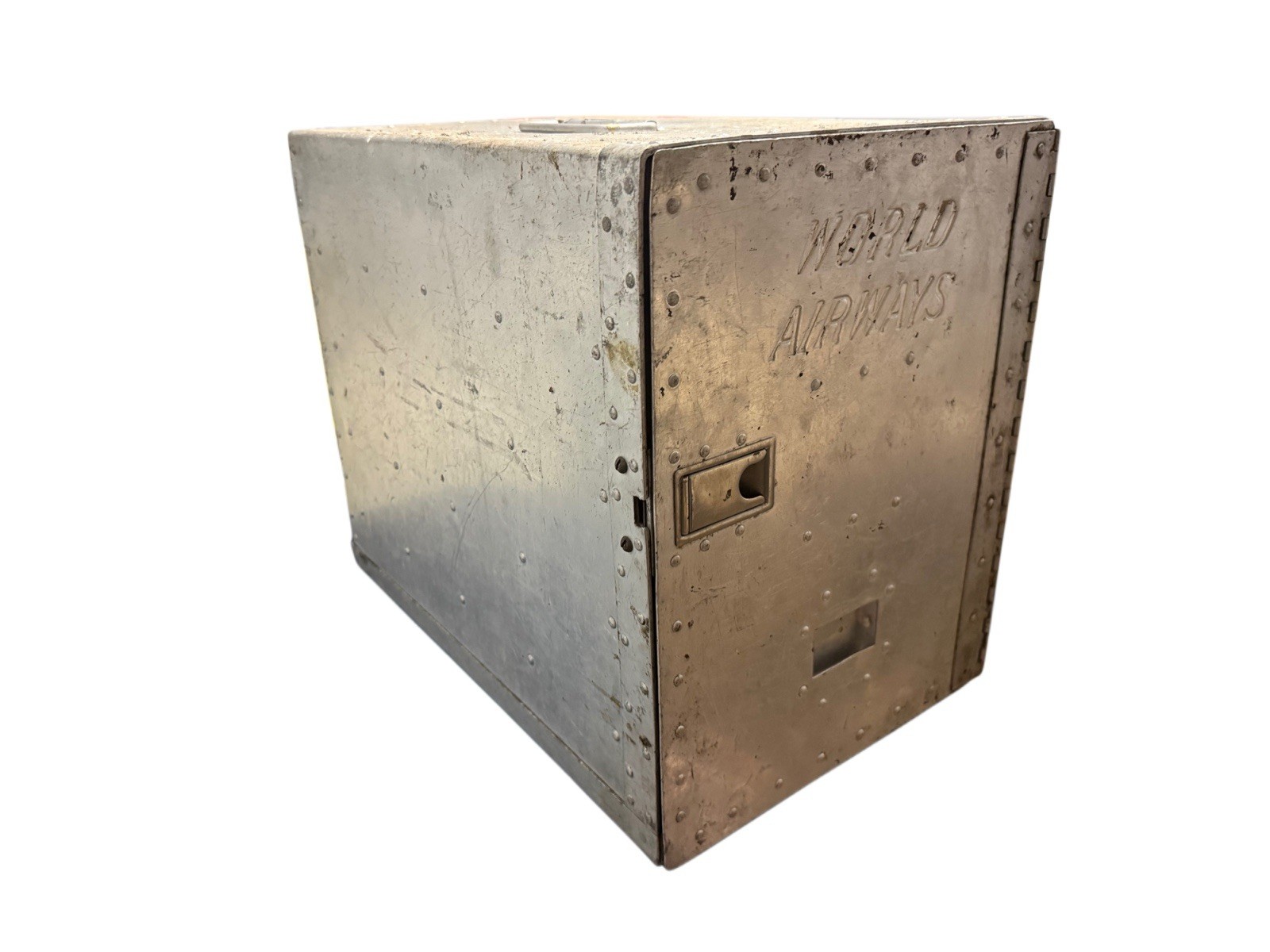 Vintage World Airways Airline Aluminum Food Tray Container Galley Box Storage