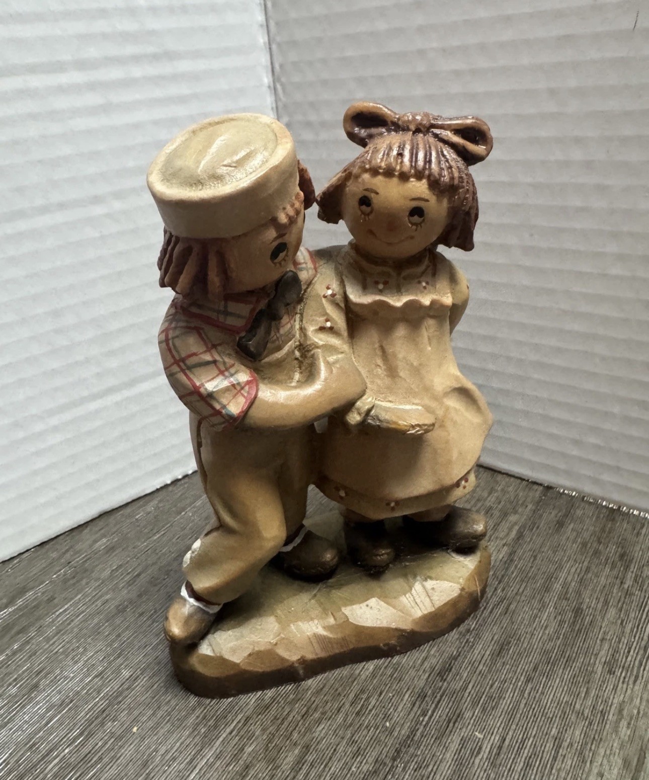 Anri Italy Raggedy Ann & Andy Wood Carved Figurine Bobbs Merrill 