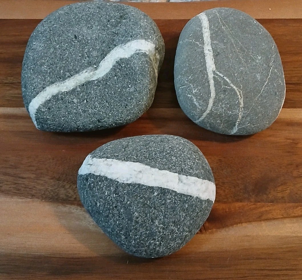 2.7 lbs Lucky Wishing Stones Striped Beach Rock Banded Handpicked WA State 