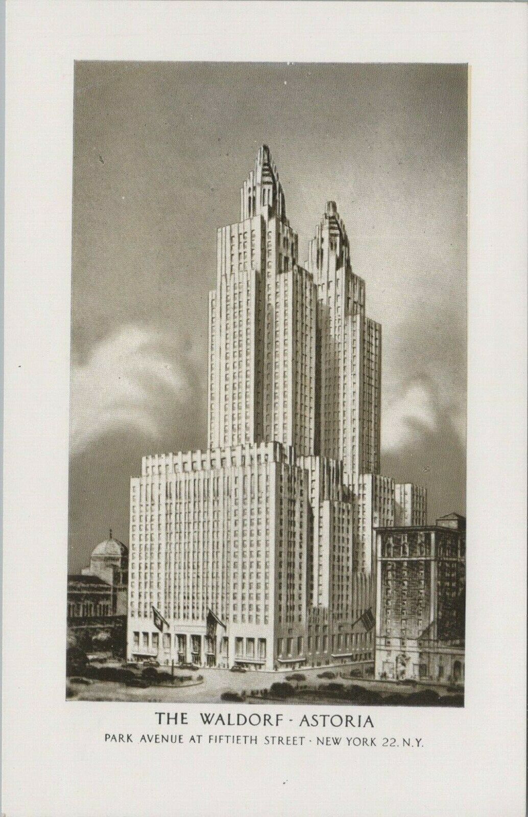 The Waldorf Astoria New York City NY Hotel Motel Chrome Vintage Post Card