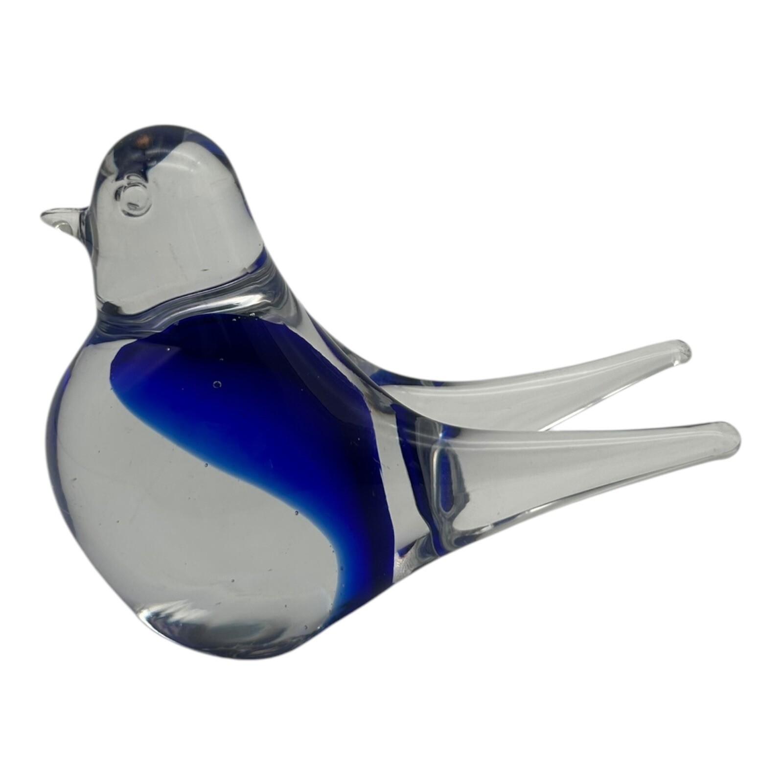 Vintage Blown Glass Quality Art Glass Murano Formia Blue Bird