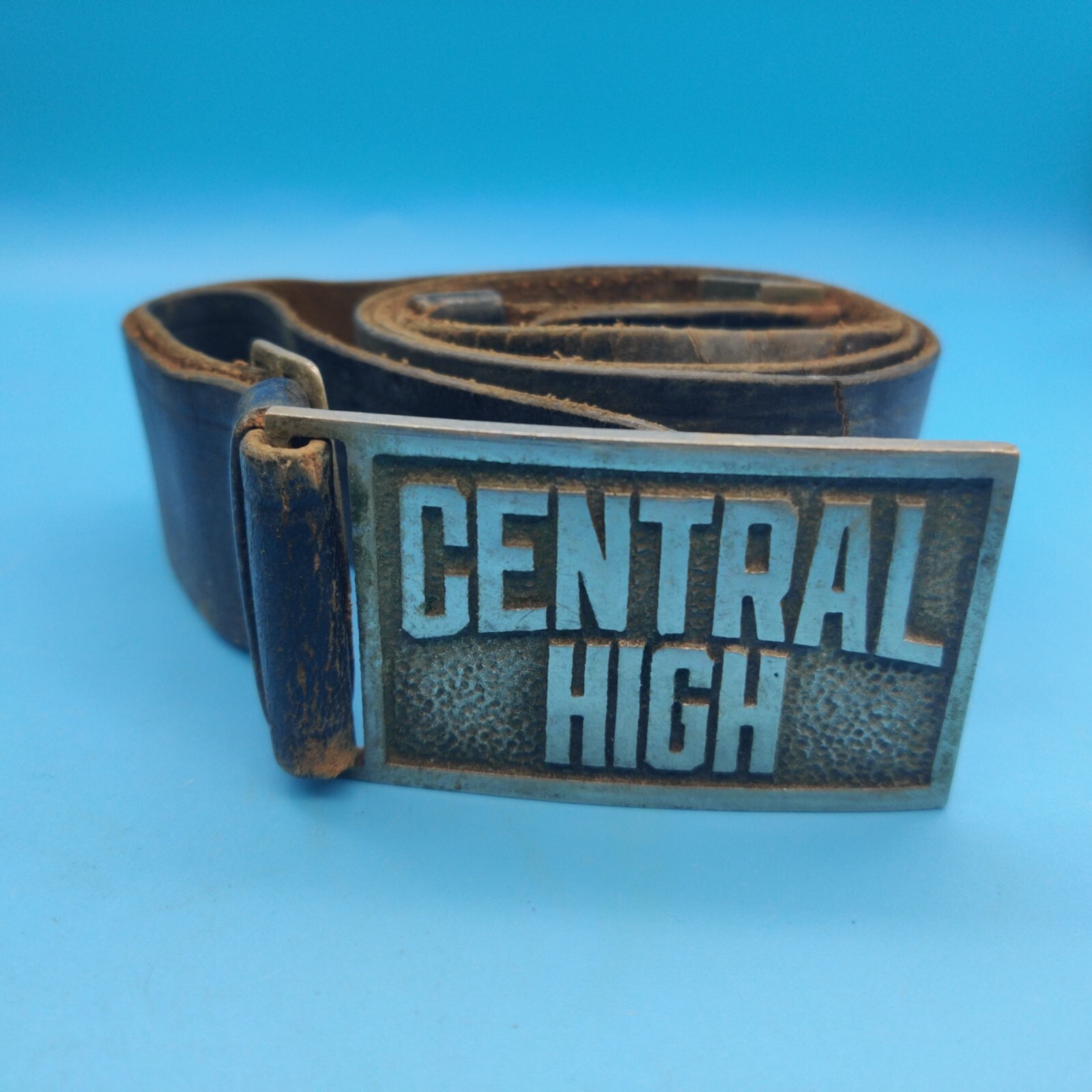 SCRANTON CHS Central High School Belt Buckle Leather Pennsylvania Art Deco