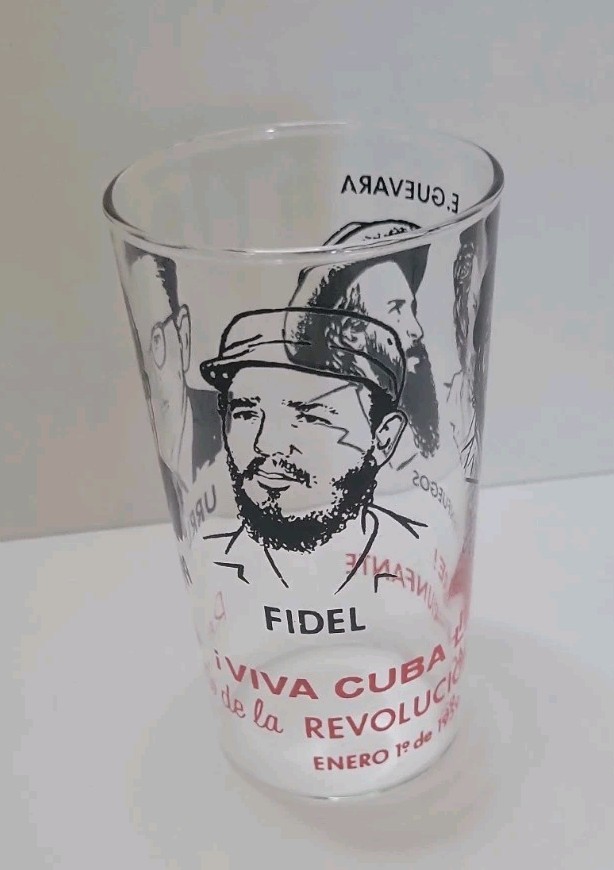 Rare 1959 Vintage Cuba Revolution Glass Fidel Castro Che Guevara Urrutia...