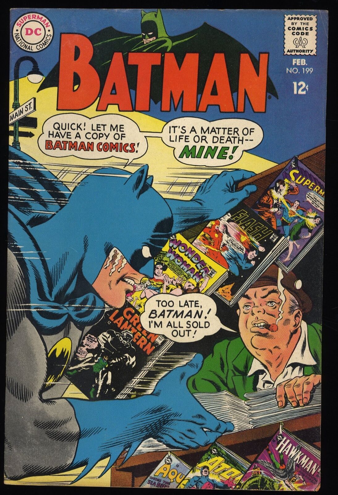 Batman #199 FN- 5.5 Carmine Infantino Cover Robin DC Comics 1968