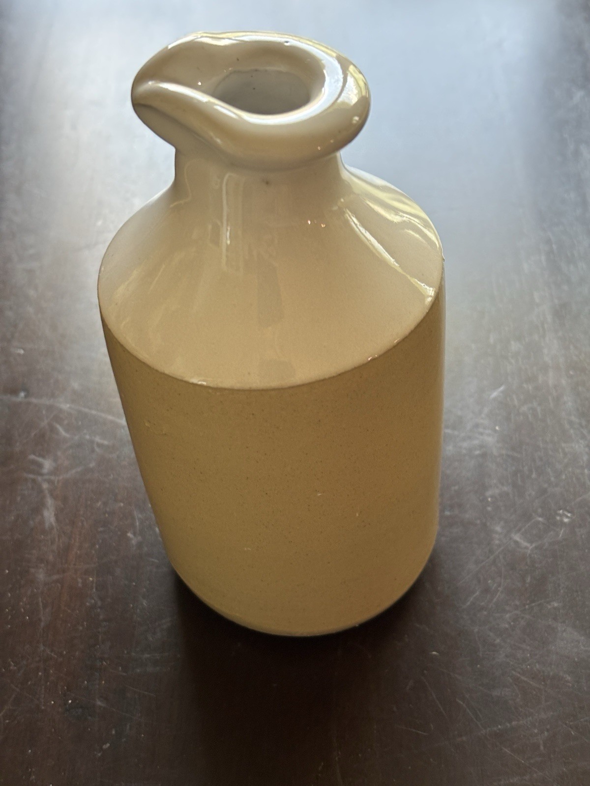VTG Pearsons of Chesterfield England Stoneware Two-Tone Bar Syrup Pouring Jug