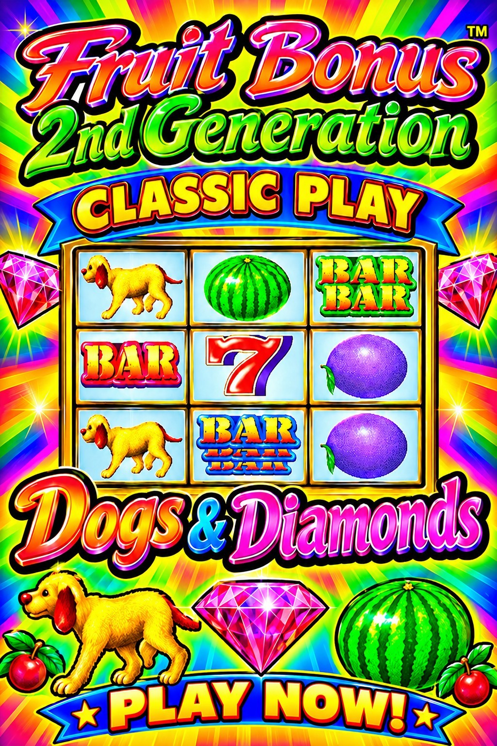 FRUIT Bonus 2nd Generation 8-Liner Replacement CGA Game Board Cherry MASTER IGS