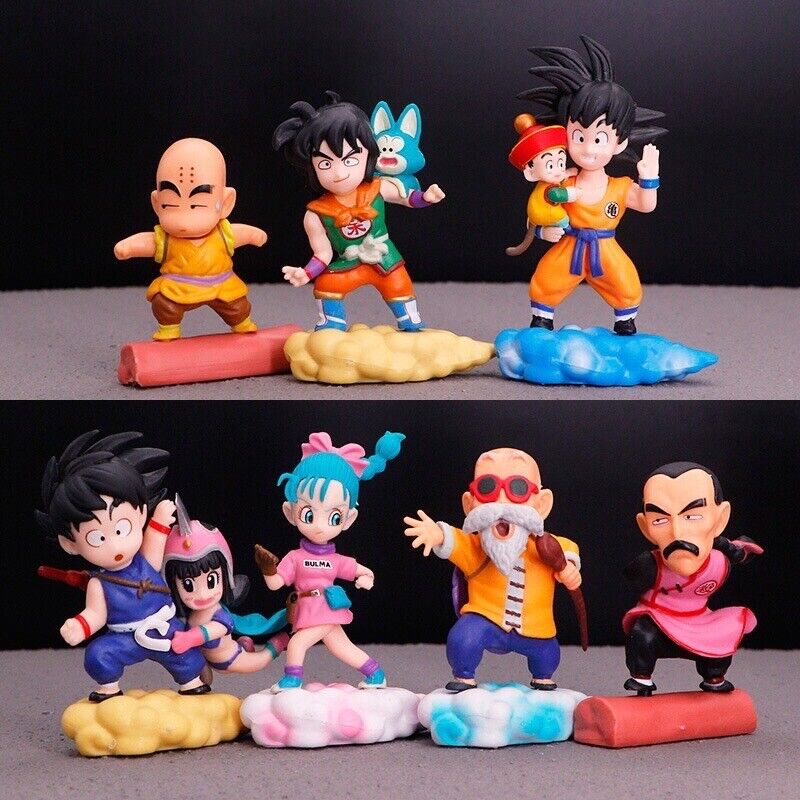 7 Pcs Anime Dragon Ball Son Goku ChiChi Bulma Krillin PVC Action Figure Toy Gift