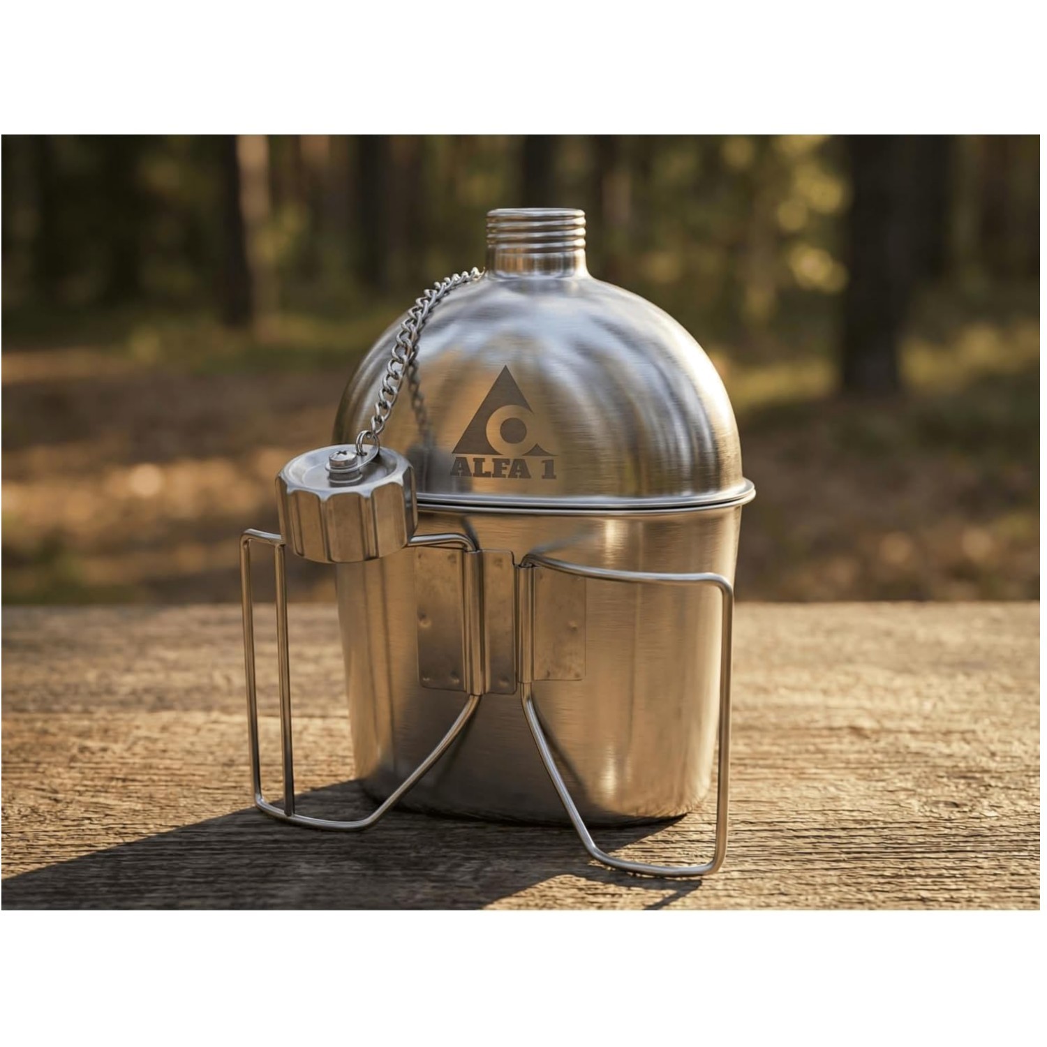 ALFA1 Military Stainless Steel Canteen & Cup Set