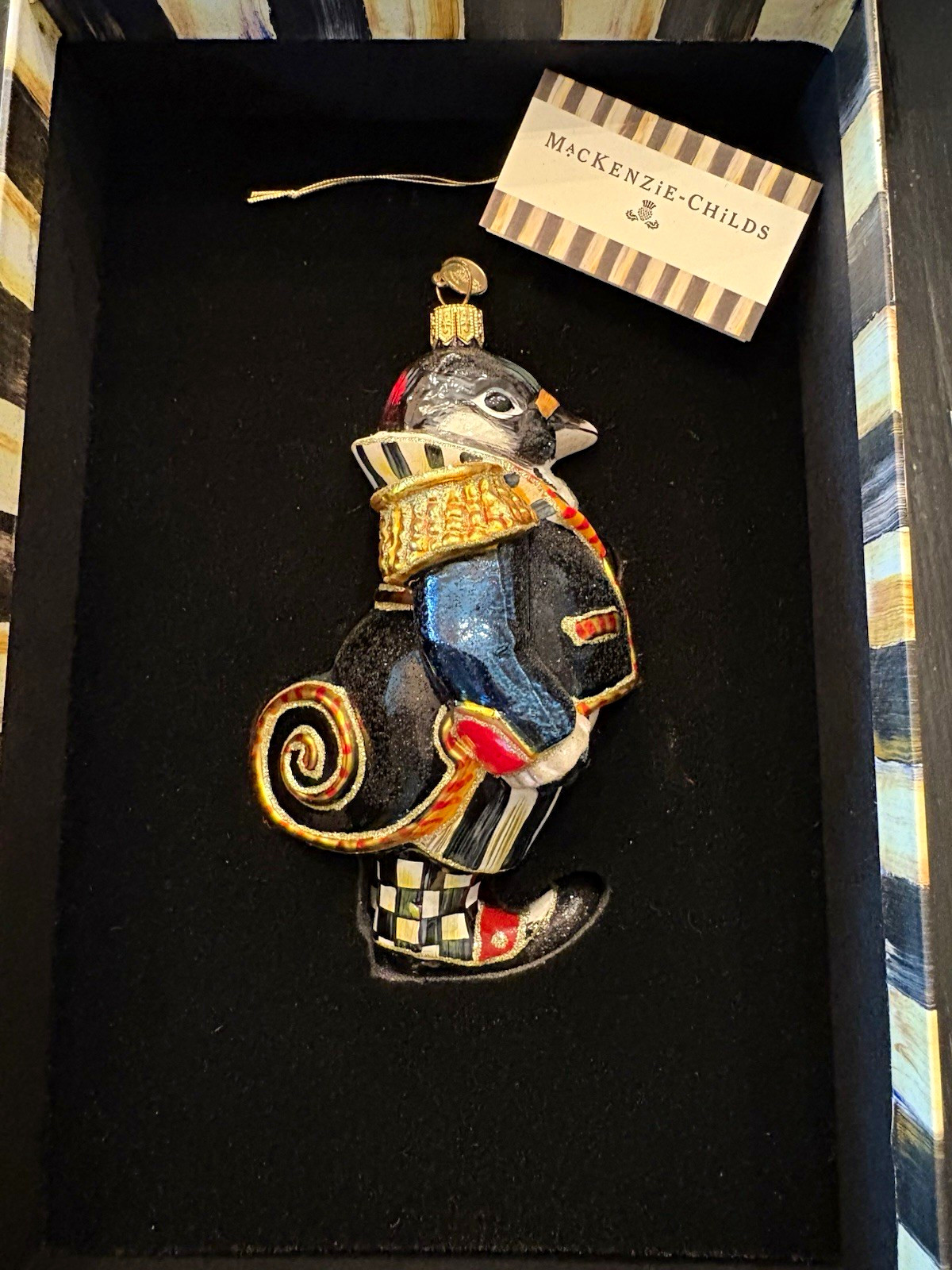 MacKenzie Childs MR. PORTER Penguin Glass Ornament Chicken Palace RARE RETIRED