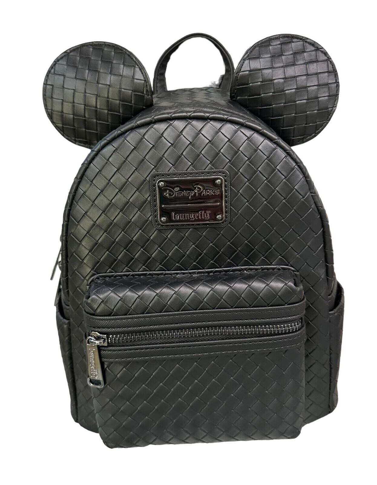 Disney Parks 2023 Black Woven Mickey Loungefly Backpack