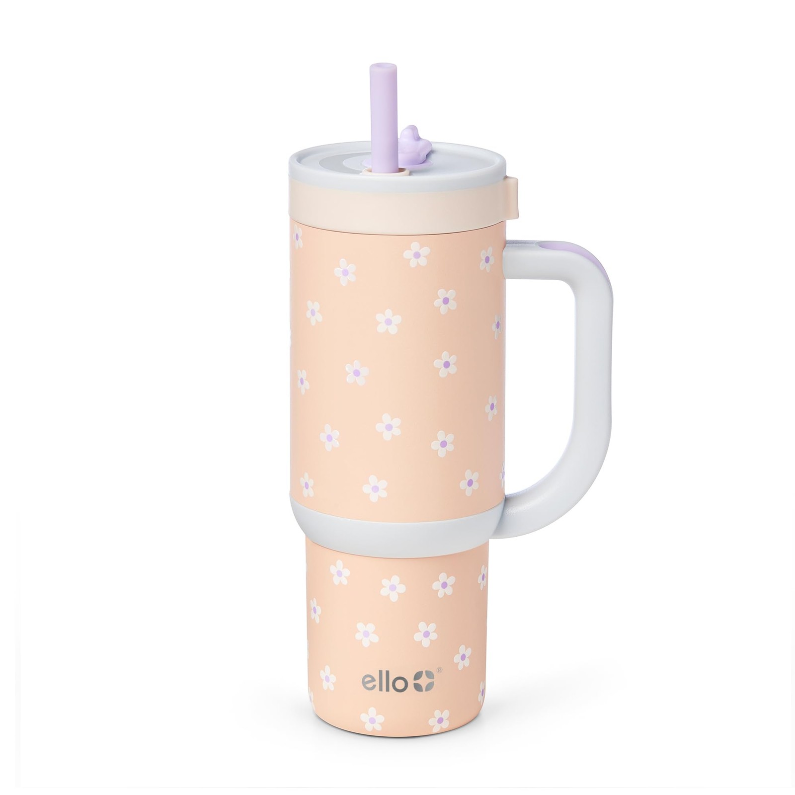 Ello Oasis 18oz Insulated Stainless Steel Kids 18 Ounces, Orange Daisies