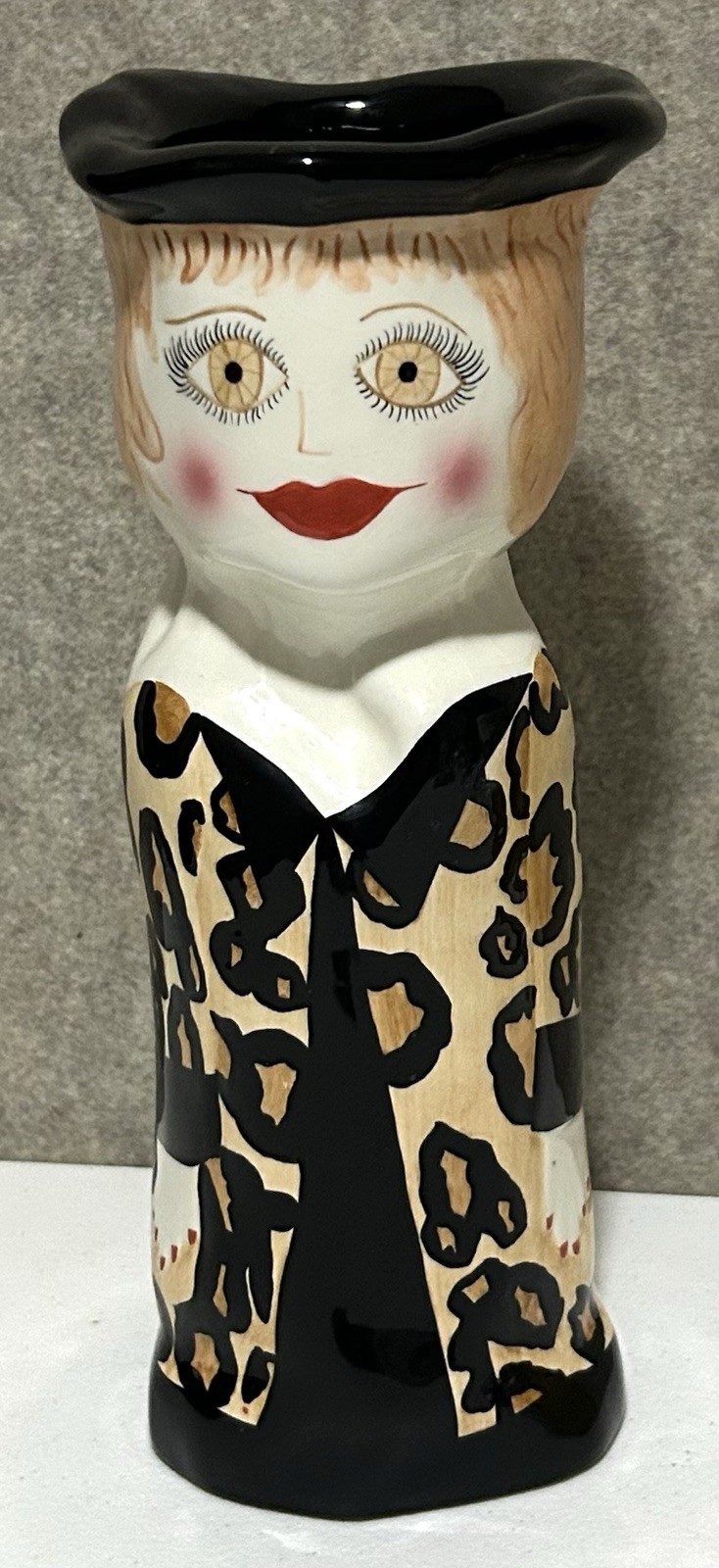 Pottery Vase, Kitsch Bella Casa “Francis” Handpainted Signed Susan Paley By Ganz