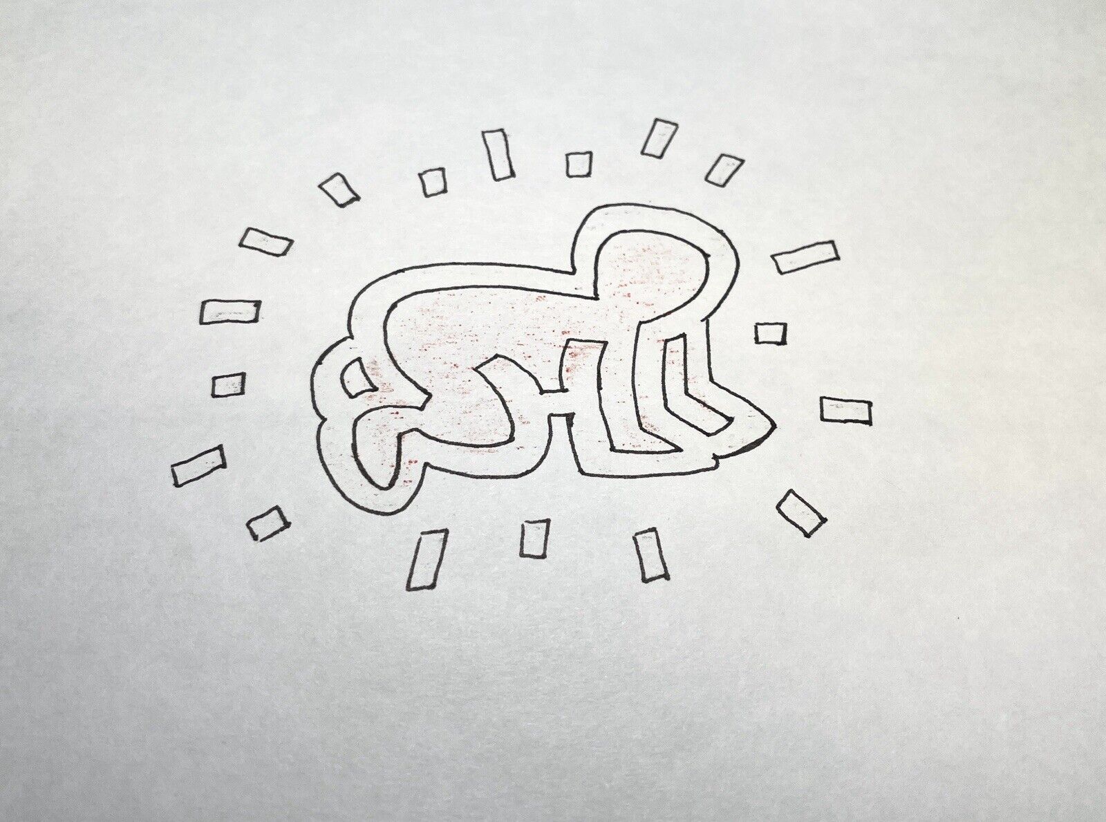 Keith Haring Radiant Baby Sesame Street Production Drawing “Babies And Dogs” Art