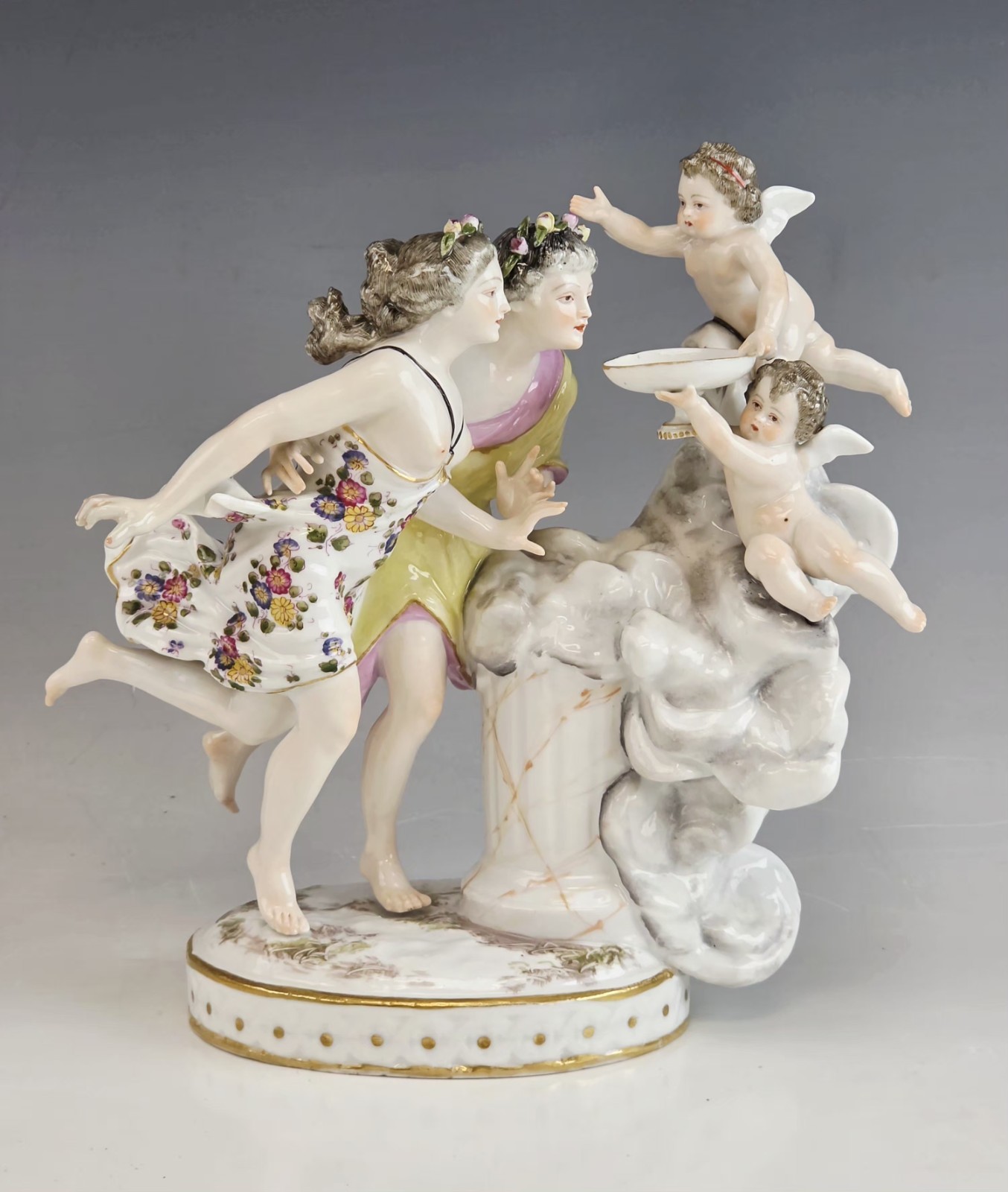 19C Antique French Samson Porcelain “Altar of Love” Allegorical Group