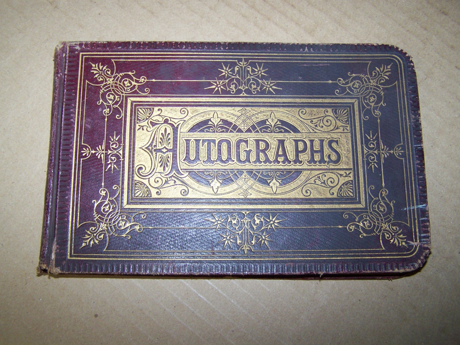 Antique 1880s Autograph Book W/ Handwritten Poems Letter Signatures Victorian