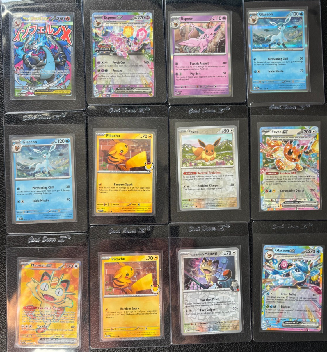 Pokémon lot (16) Charizard EX Evee EX 075/13 GlaceonEX 026/131 Espeon EX 034/131