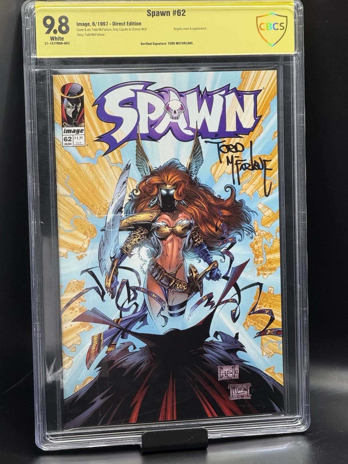 Spawn #62 Image Comics CBCS 9.8 Signed by Todd McFarlane Spawn #62 Image Comics CBCS 9.8 Signed by Todd McFarlane