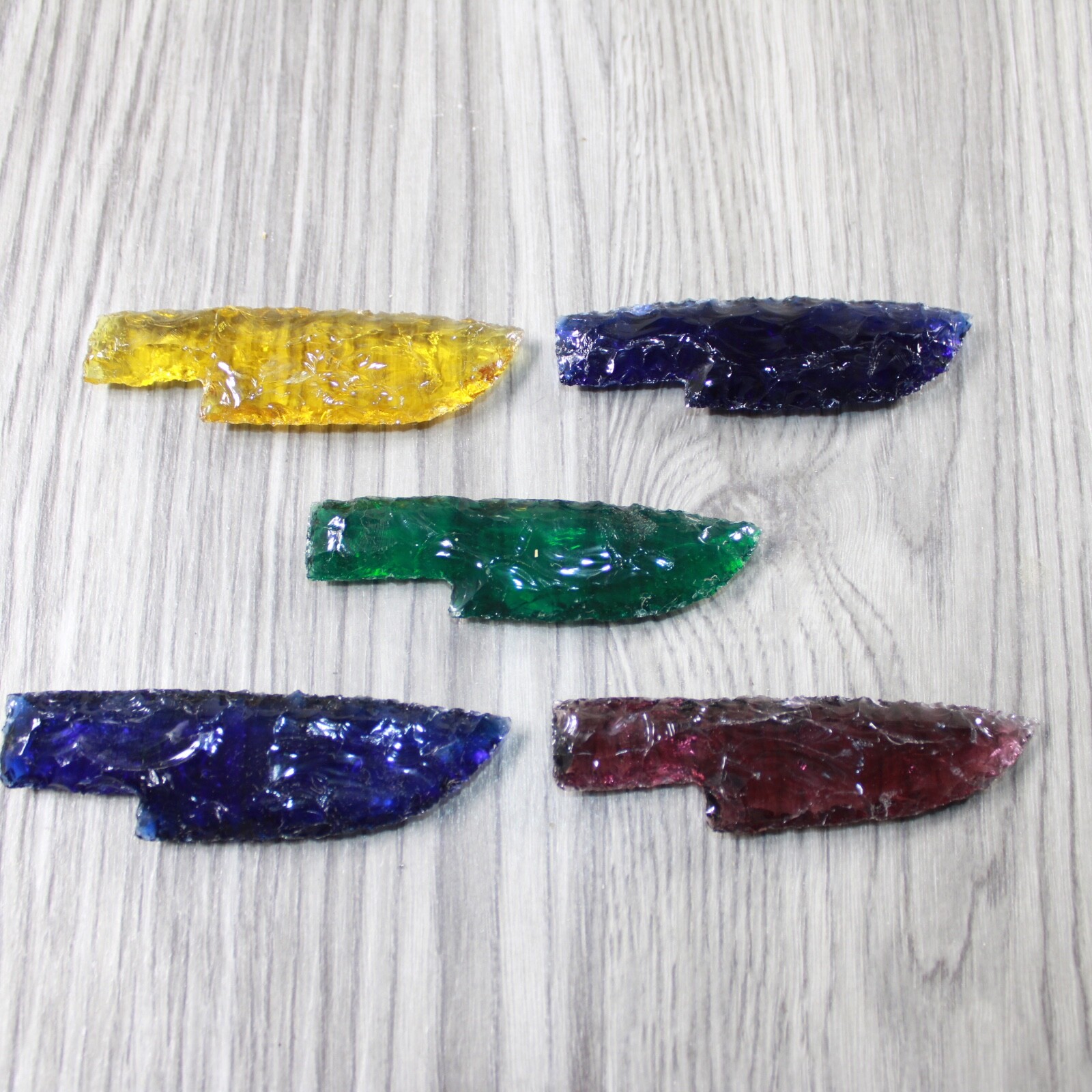 5 Small Glass Ornamental Knife Blades  #5248