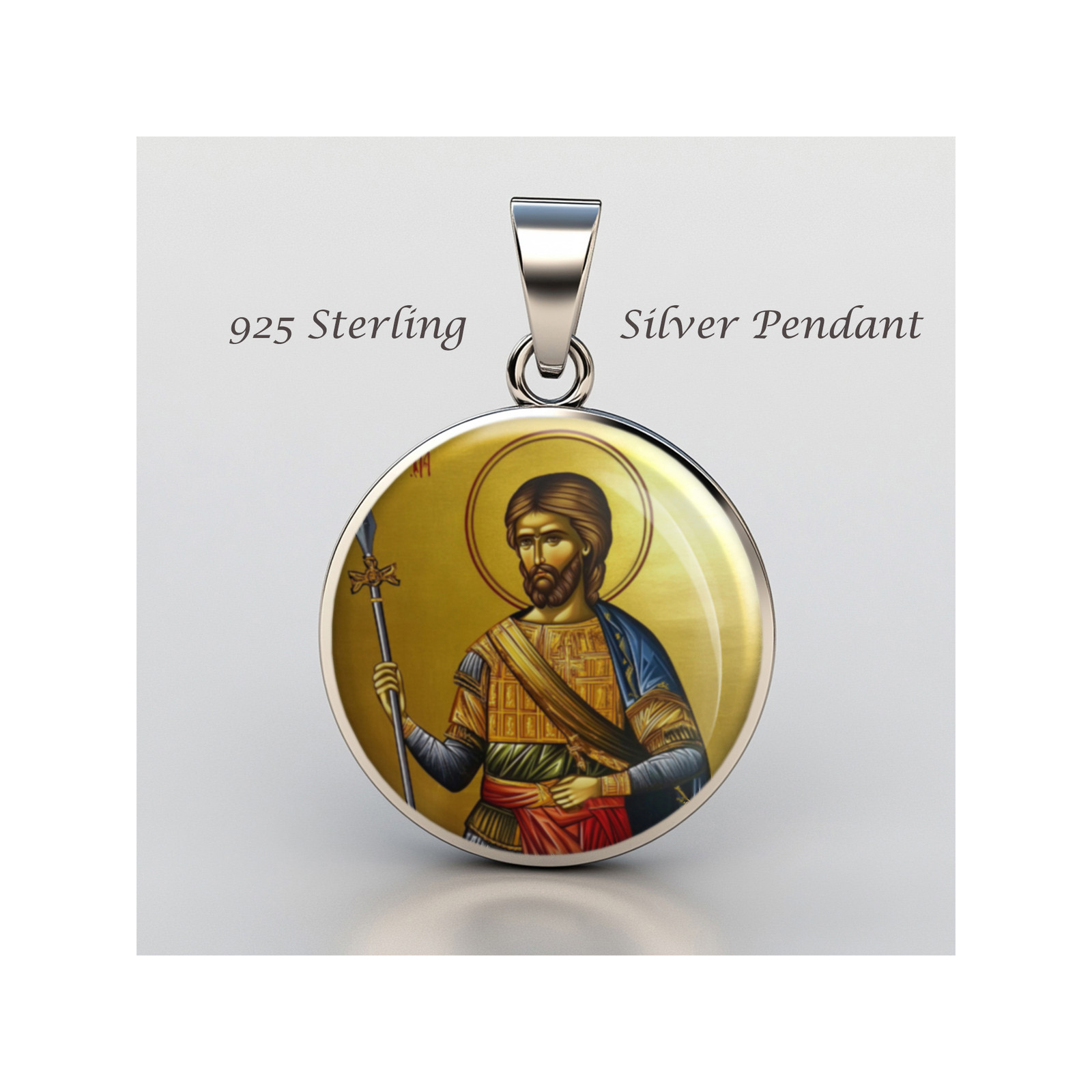 Saint Martyr Nicetas Or Nikitas 925 Sterling Silver Christian Medal