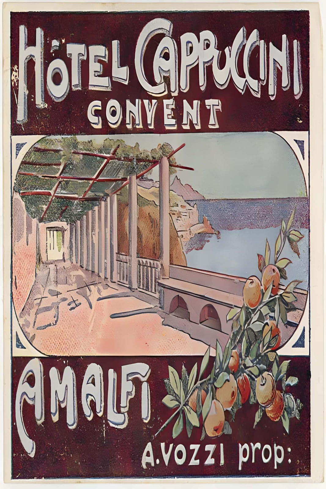 🍊 Hotel Cappuccini Convent - Amalfi Poster - 1920s Style - 24x36” - Rare
