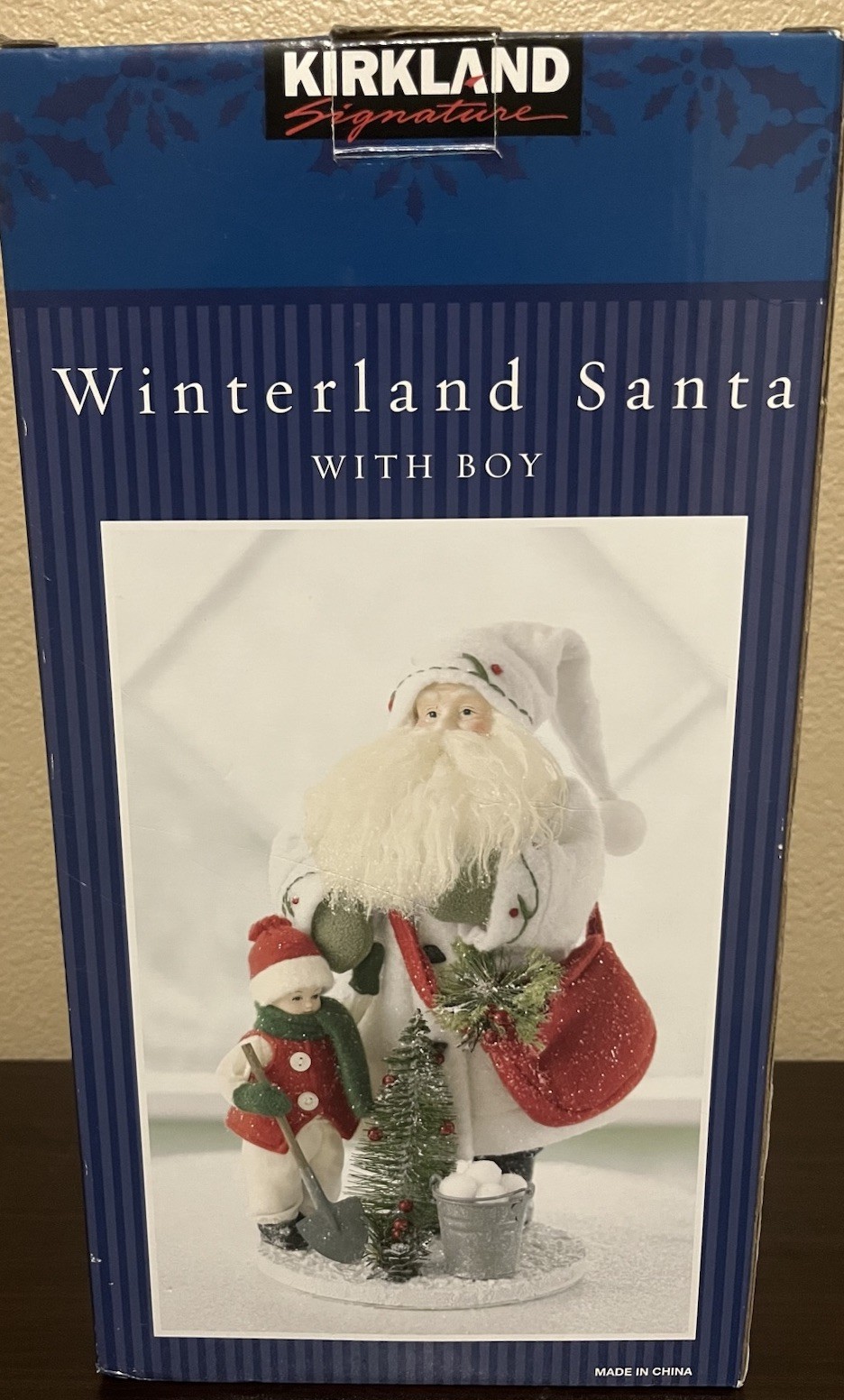 Vintage Retired Kirkland Signature Winterland Santa with Boy Christmas Figurine