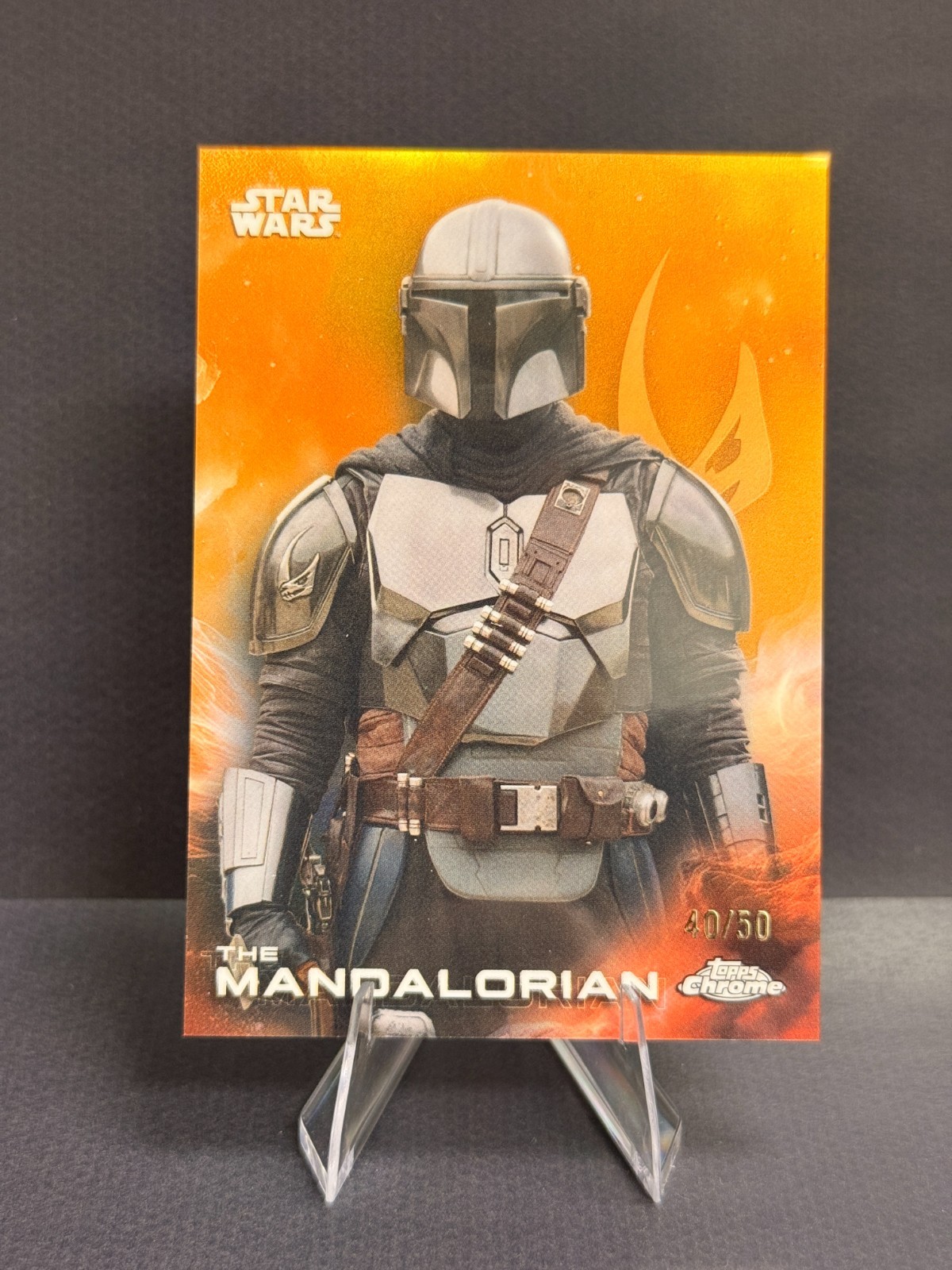 2025 Topps Chrome Star Wars The Mandalorian #181 Gold Refractor 40/50 Din Djarin