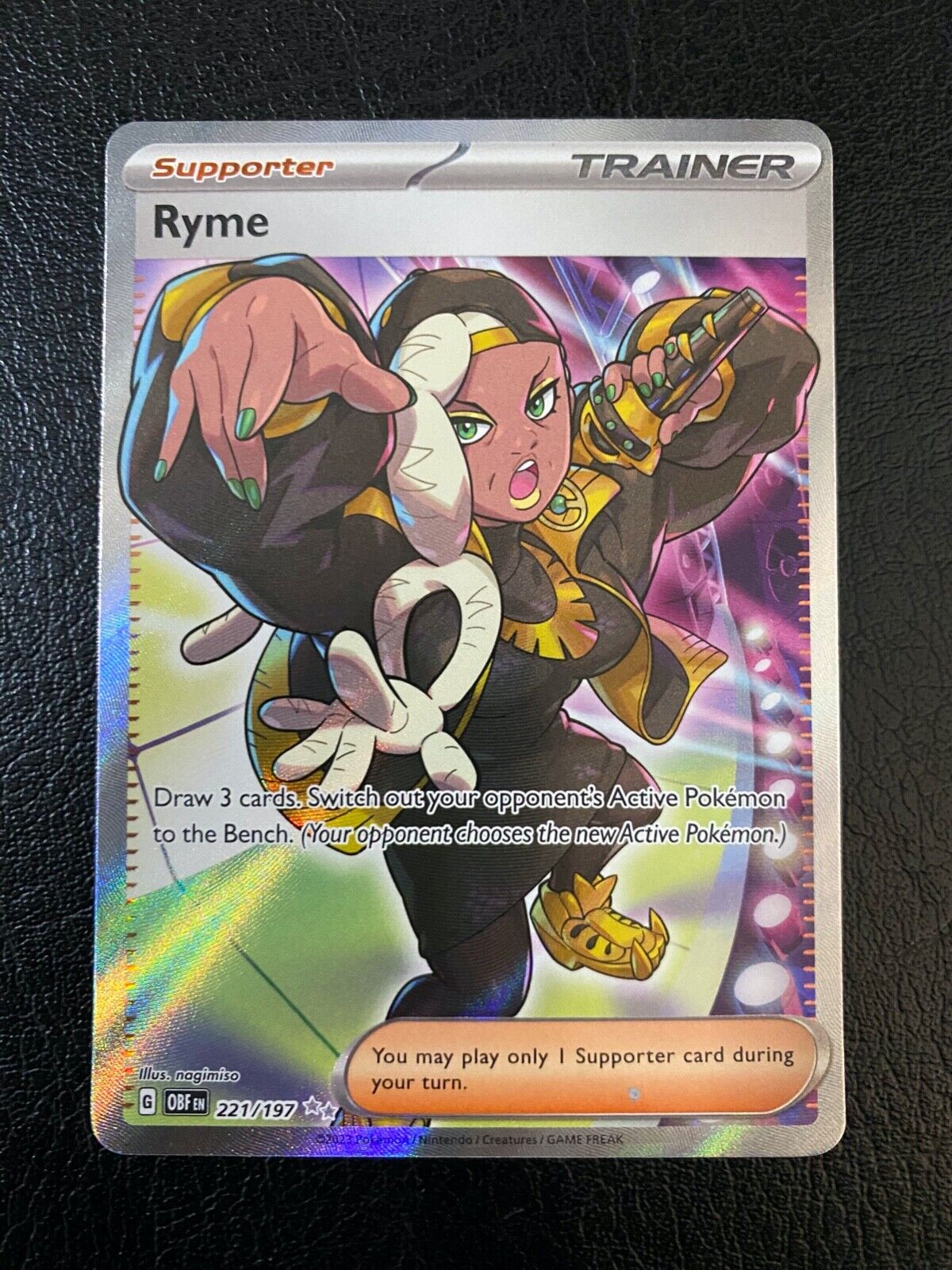 Pokémon Card TCG S & V Obsidian Flames Ryme (FULL ART) Rare Holo Card NM