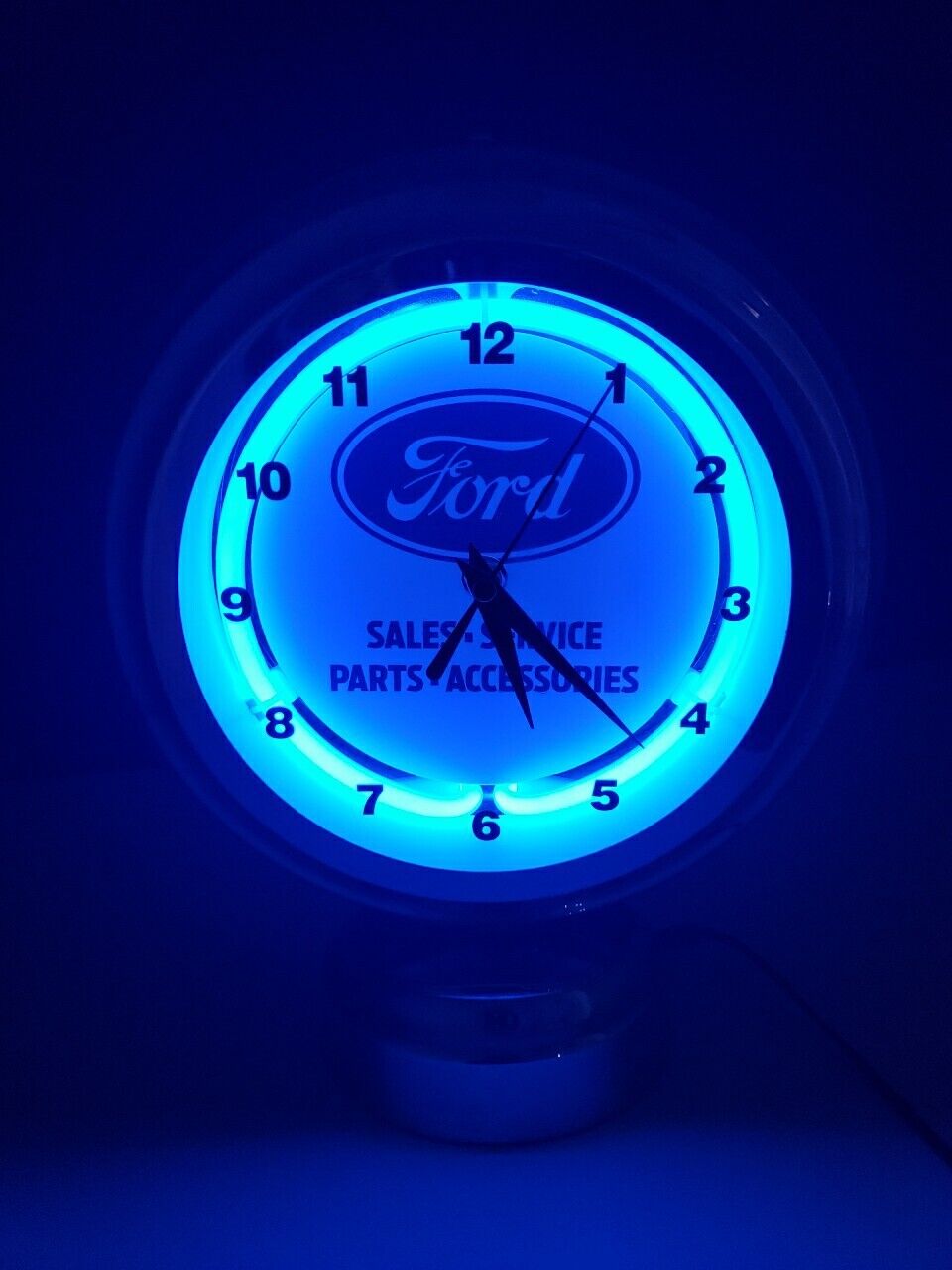 Ford Authorized Sales & Service Tabletop Neon Clock - 2013 - Works