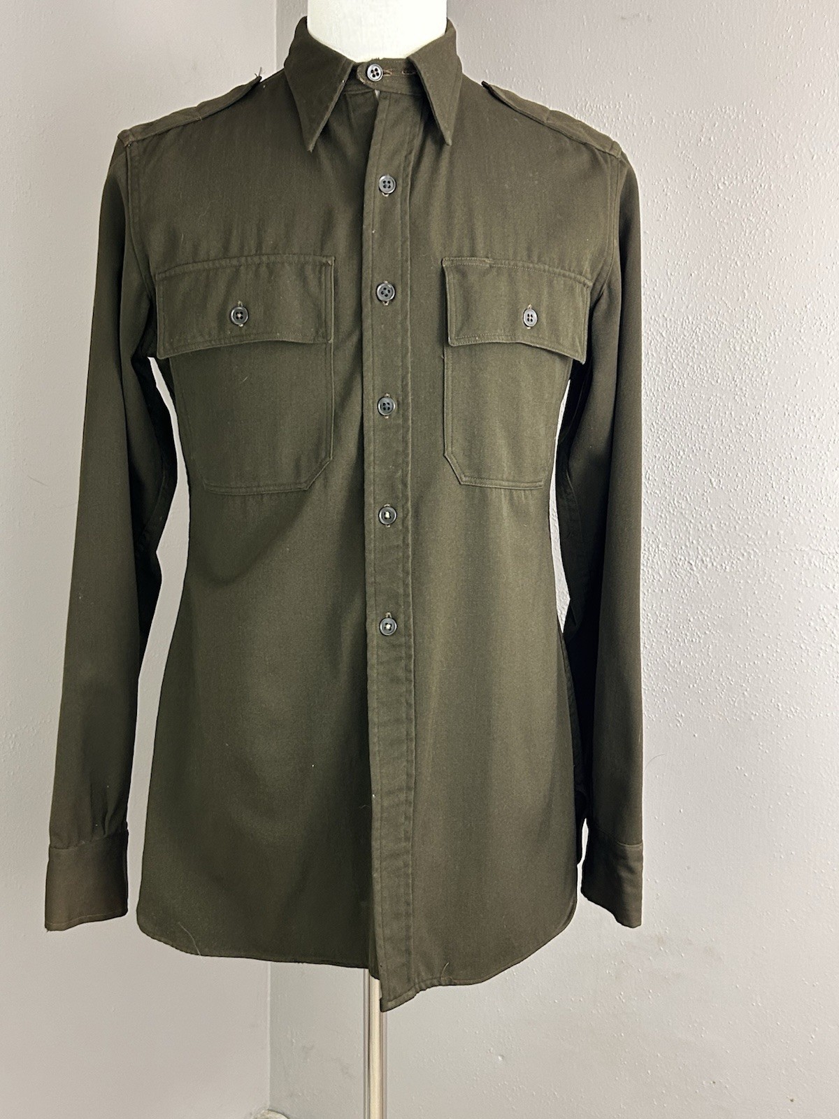 Vintage WWI Era Military Uniform Shirt Kahn Tailoring Co. Chin Strap Wool Army
