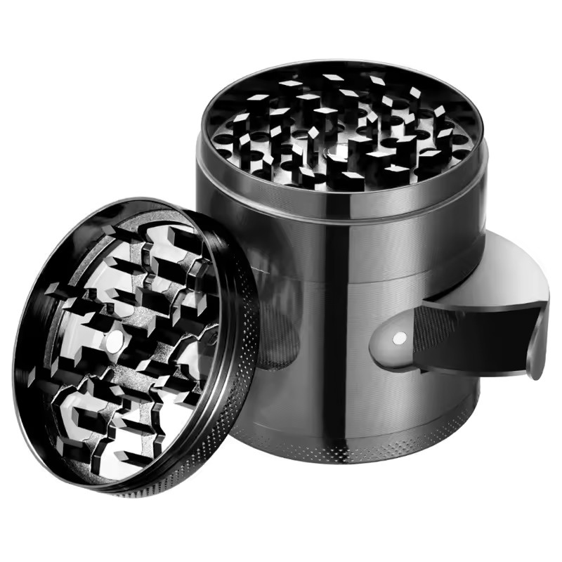 60mm 4-Piece Metal Herb Grinder – Zinc Alloy with Clear Window & Easy Dump 60mm 4-Piece Metal Herb Grinder – Zinc Alloy with Clear Window & Easy Dump
