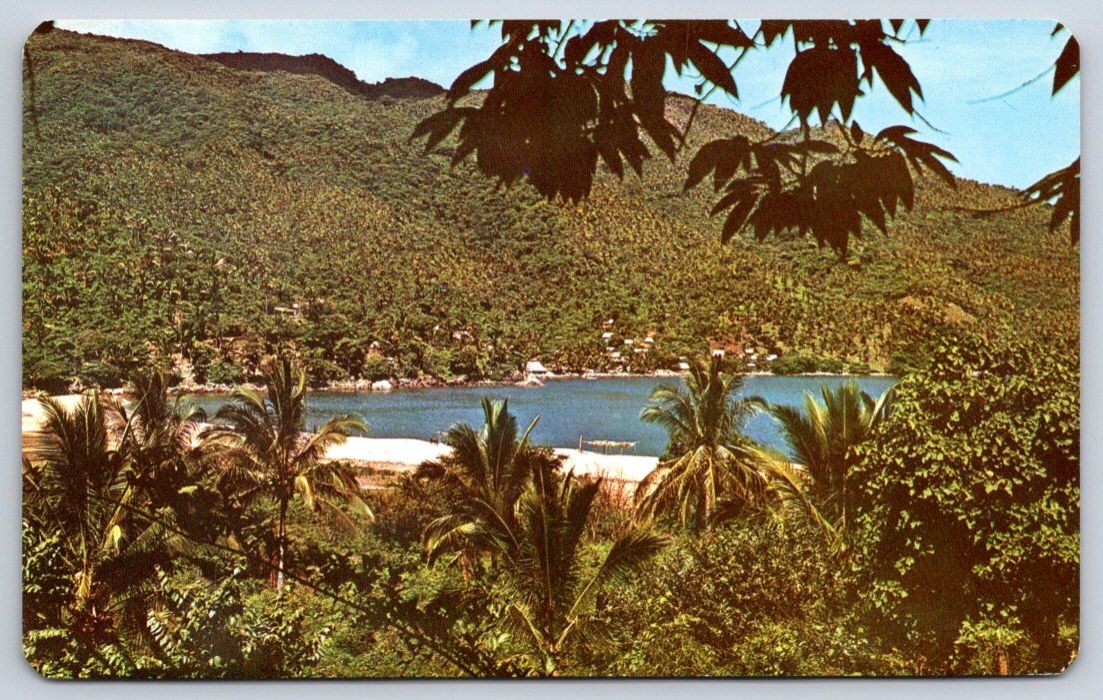 Vintage Mexico Postcard PUERTO VALLARTA Playa de Yelapa Beach 1970