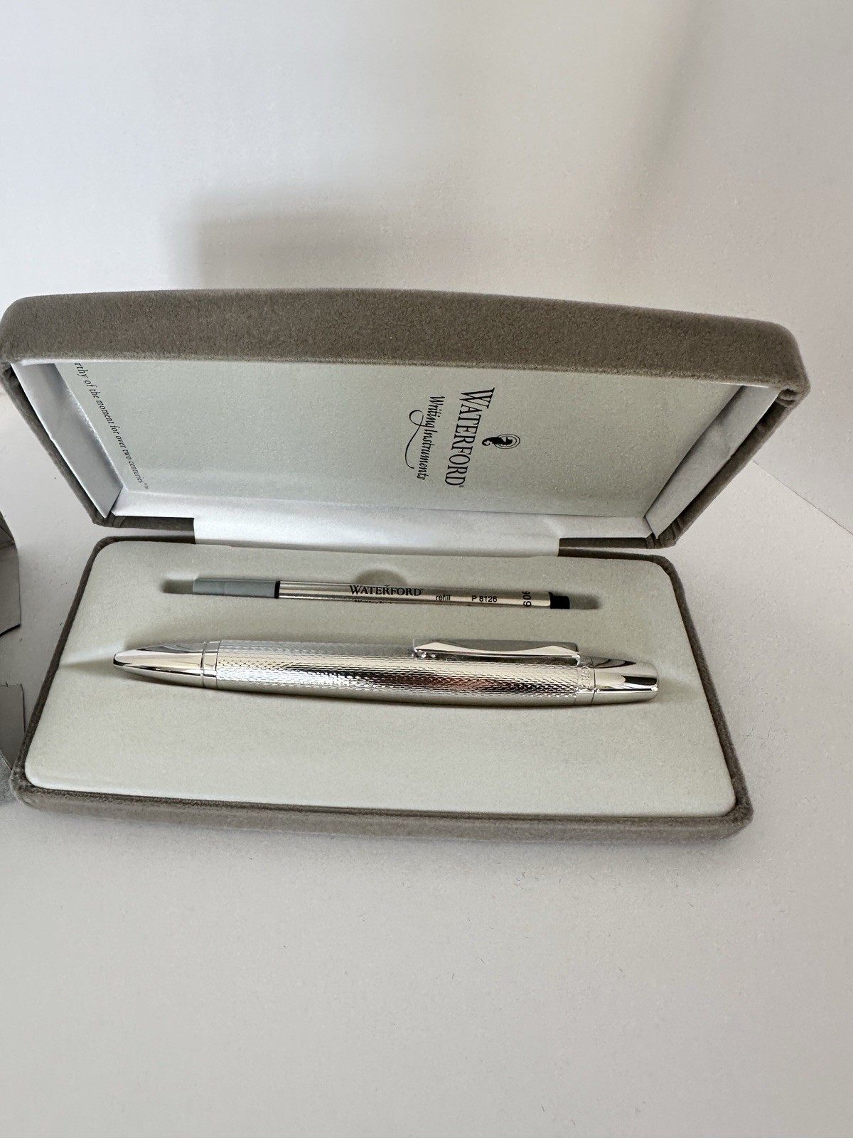 New Waterford Pen WF/452/GPI Kilbarry Guilloche platinum Plated
