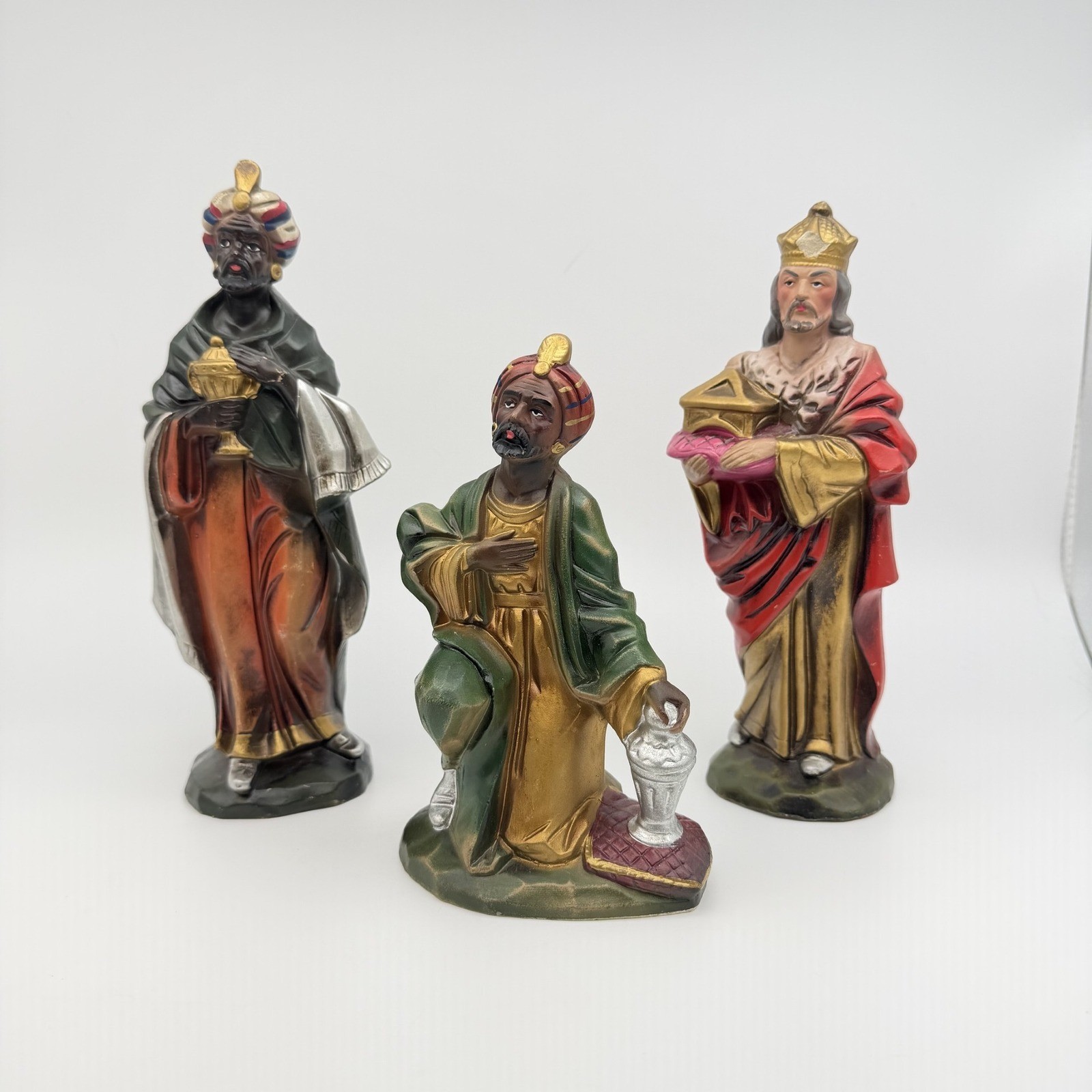 Vintage Three Wise Men Nativity Figurines Set of 3 Japan Mid Century 8.5\