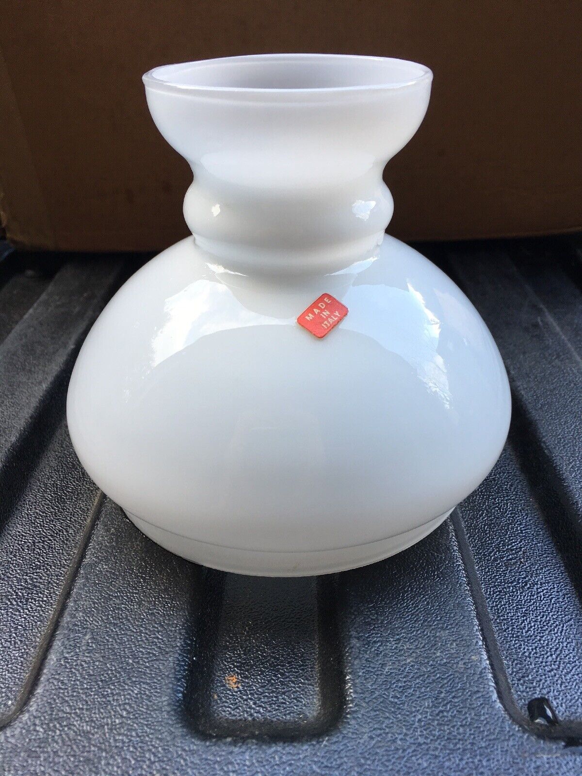 RARE 5 Inch fitter Oil CASED White  Glass Student lamp shade ( ITALY )