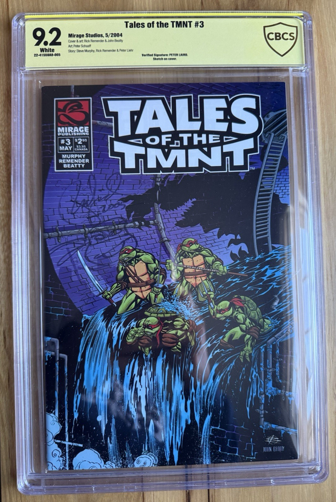 Tales of the Teenage Mutant Ninja Turtles #3 CGC 9.2 CBC Signed and Sketch Laird