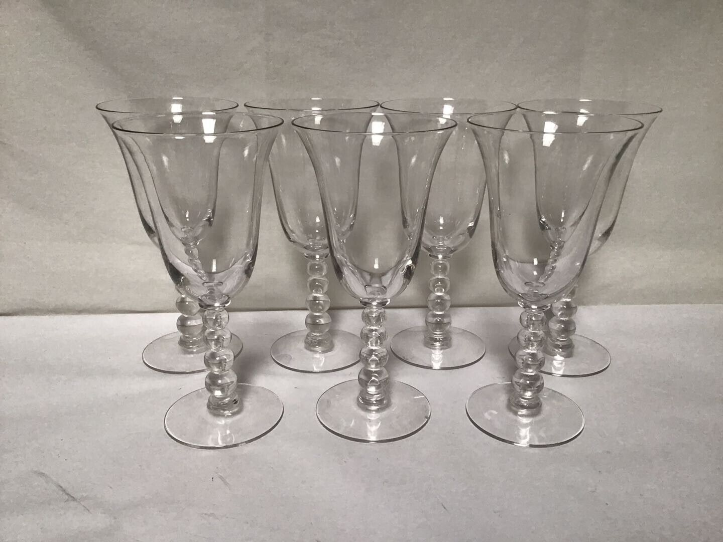 Z2 Vintage Antique Candlewick Clear Imperial Stemmed Crystal Wine Glass 7PCs