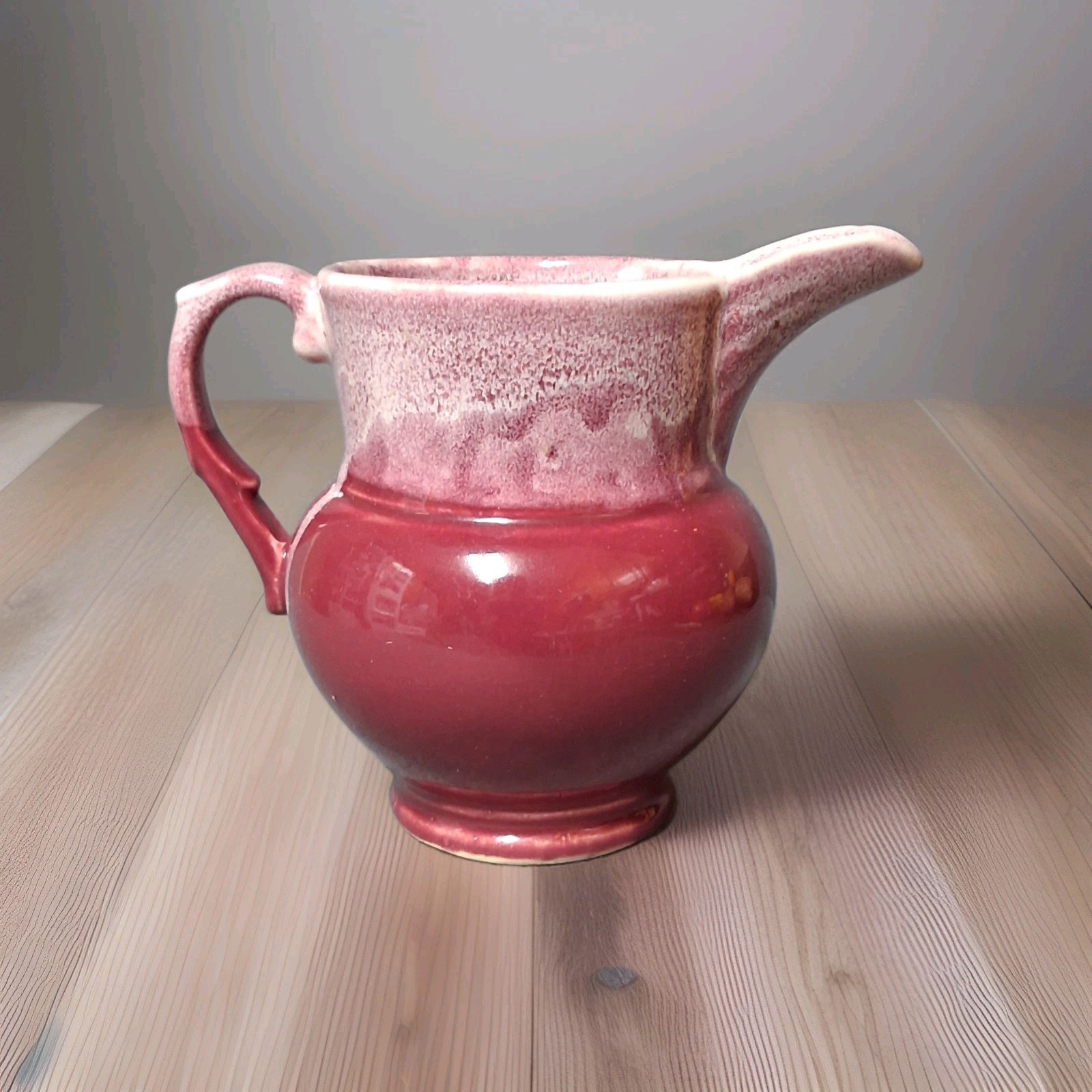 Vintage Brush McCoy Pottery Burgundy Drip Glaze Pitcher USA 190