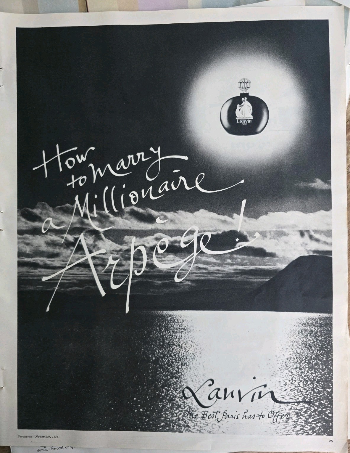 1956 Lanvin Arpege Perfume how to marry a millionaire Vintage ad