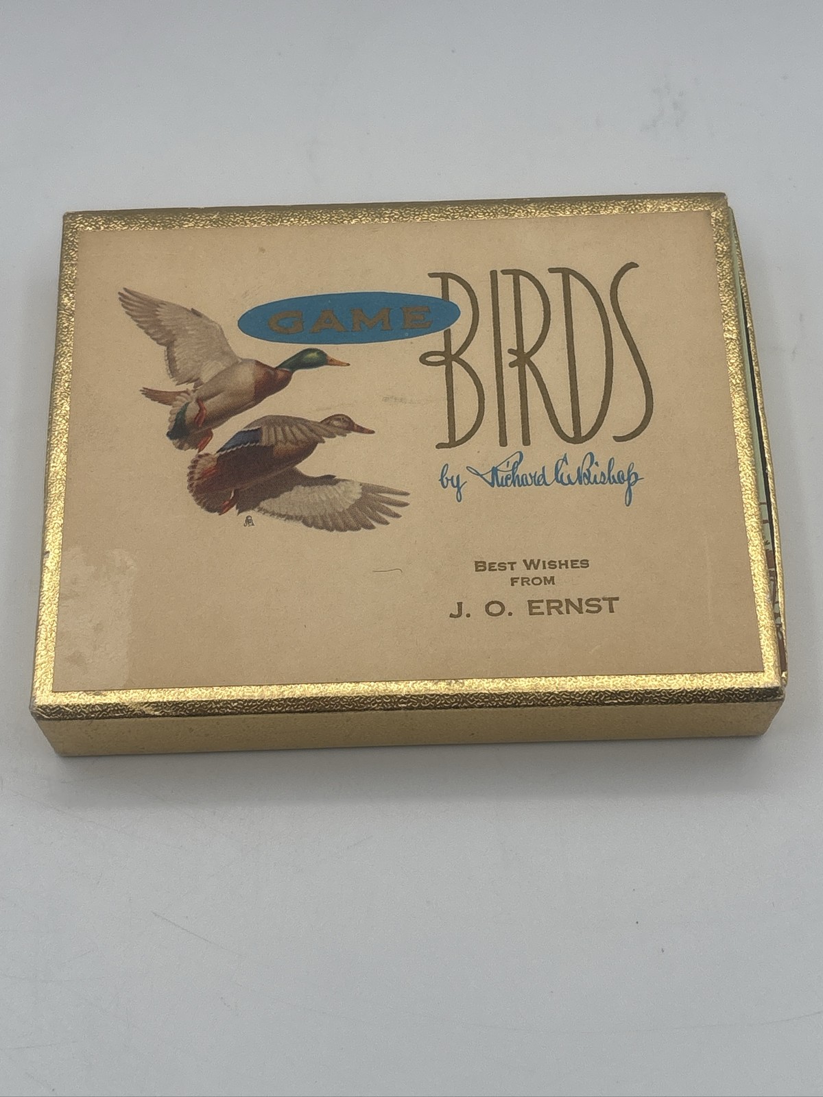 VTG  Richard Bishop Playing Cards Double Deck  Geese Gold Edge Sealed w/Stamp. 