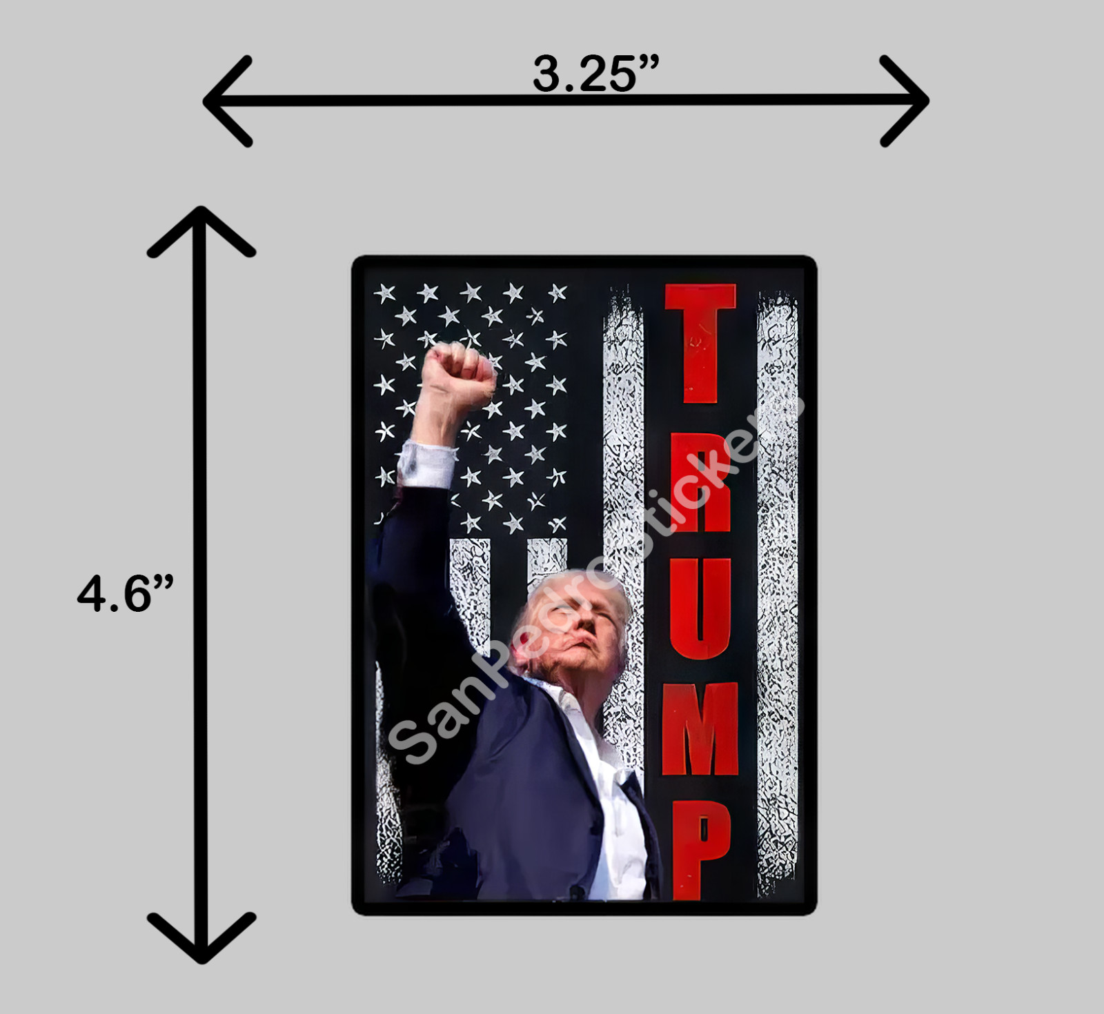 DONALD TRUMP 2024 Fist Over Flag 3.25\