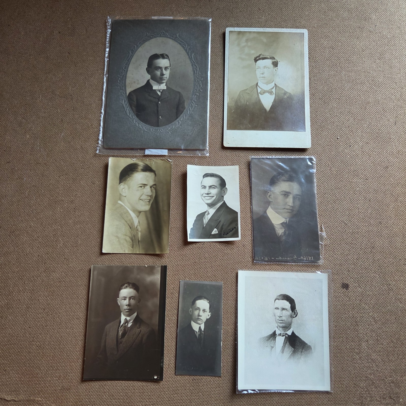 Vtg Lot Early 1900\'s Real Picture Photos Portraits Men Suits Smiling Dapper WV